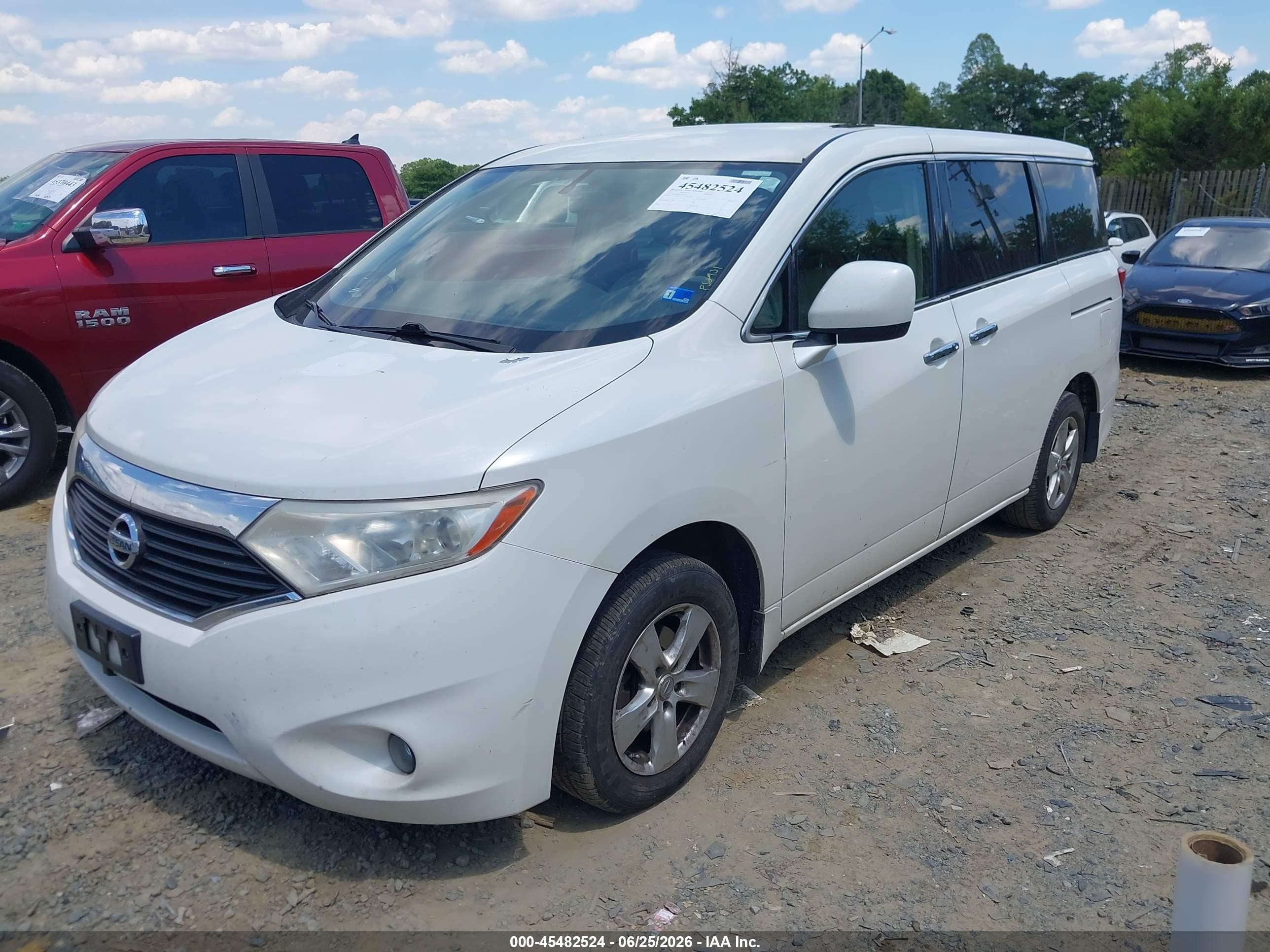 2012 Nissan Quest Sv Белый vin: JN8AE2KP3C9050939