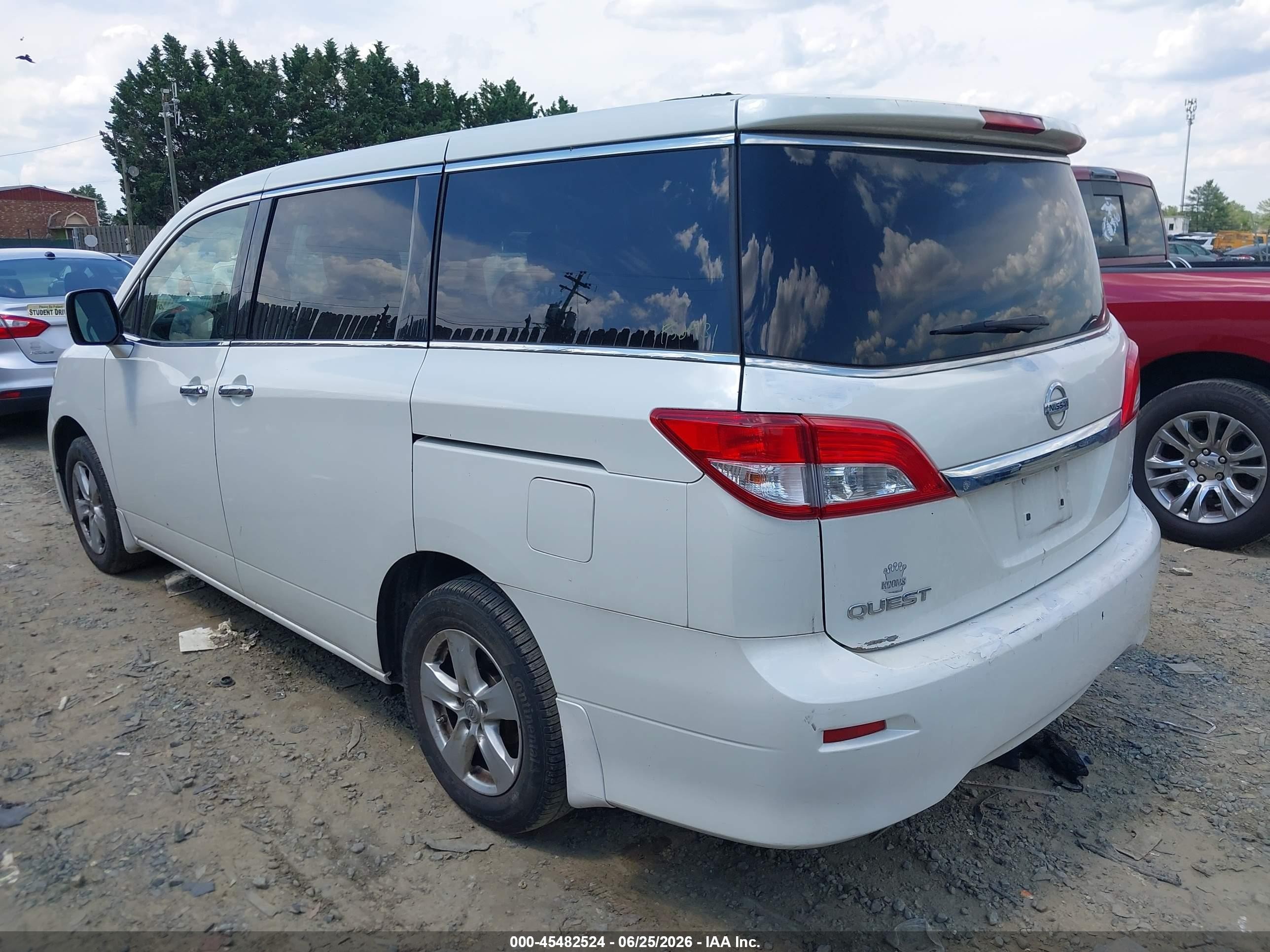 2012 Nissan Quest Sv Белый vin: JN8AE2KP3C9050939