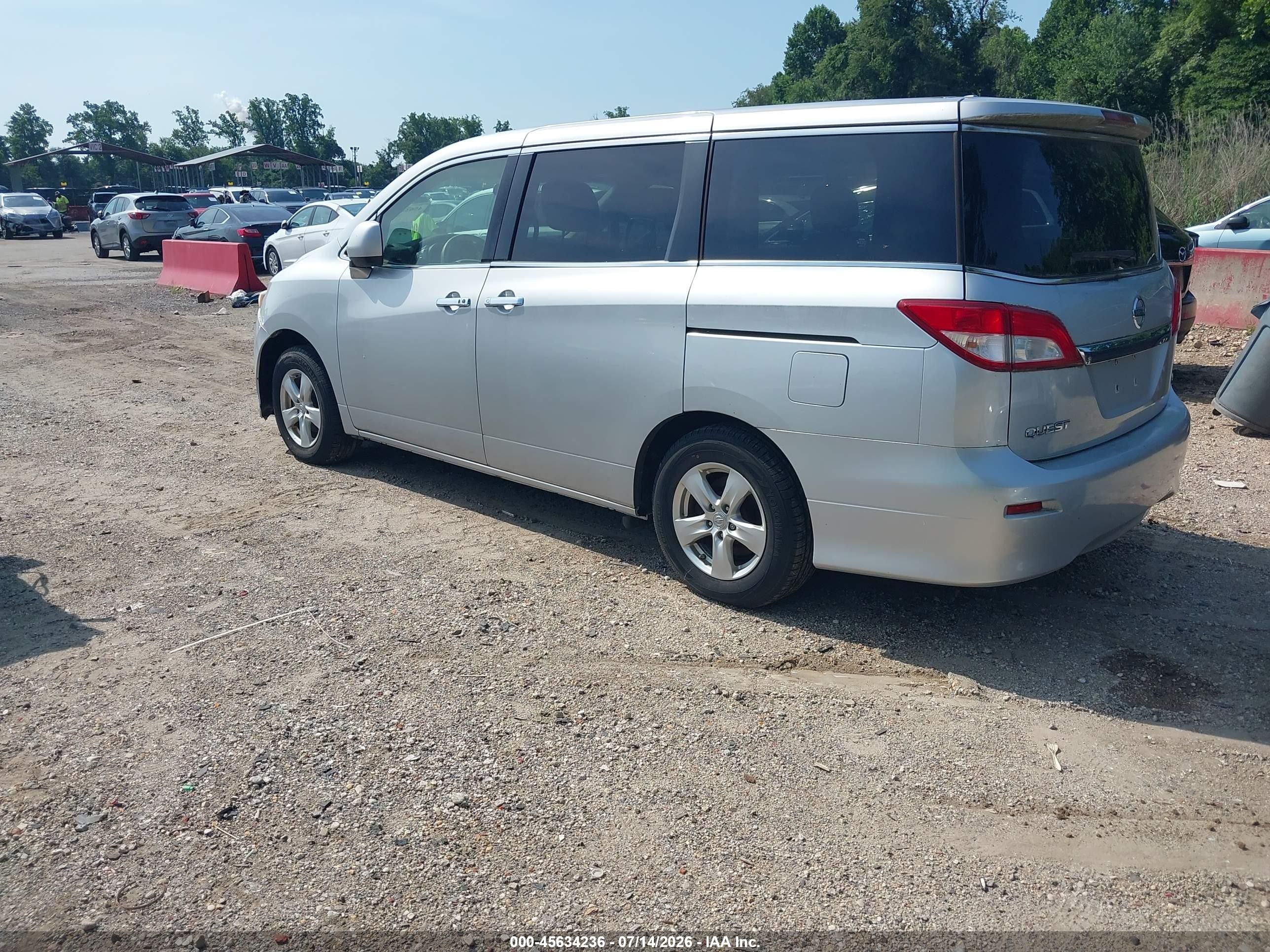 2013 Nissan Quest Sv Silver vin: JN8AE2KP3D9062185