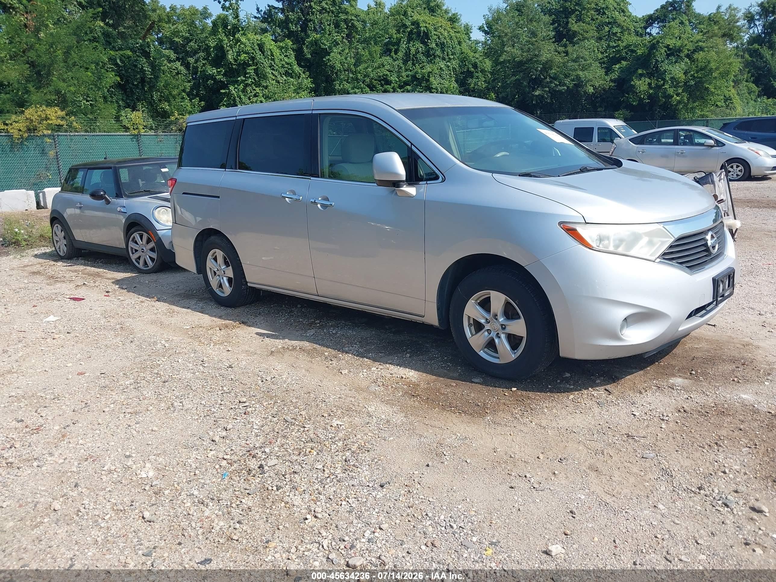 2013 Nissan Quest Sv Silver vin: JN8AE2KP3D9062185