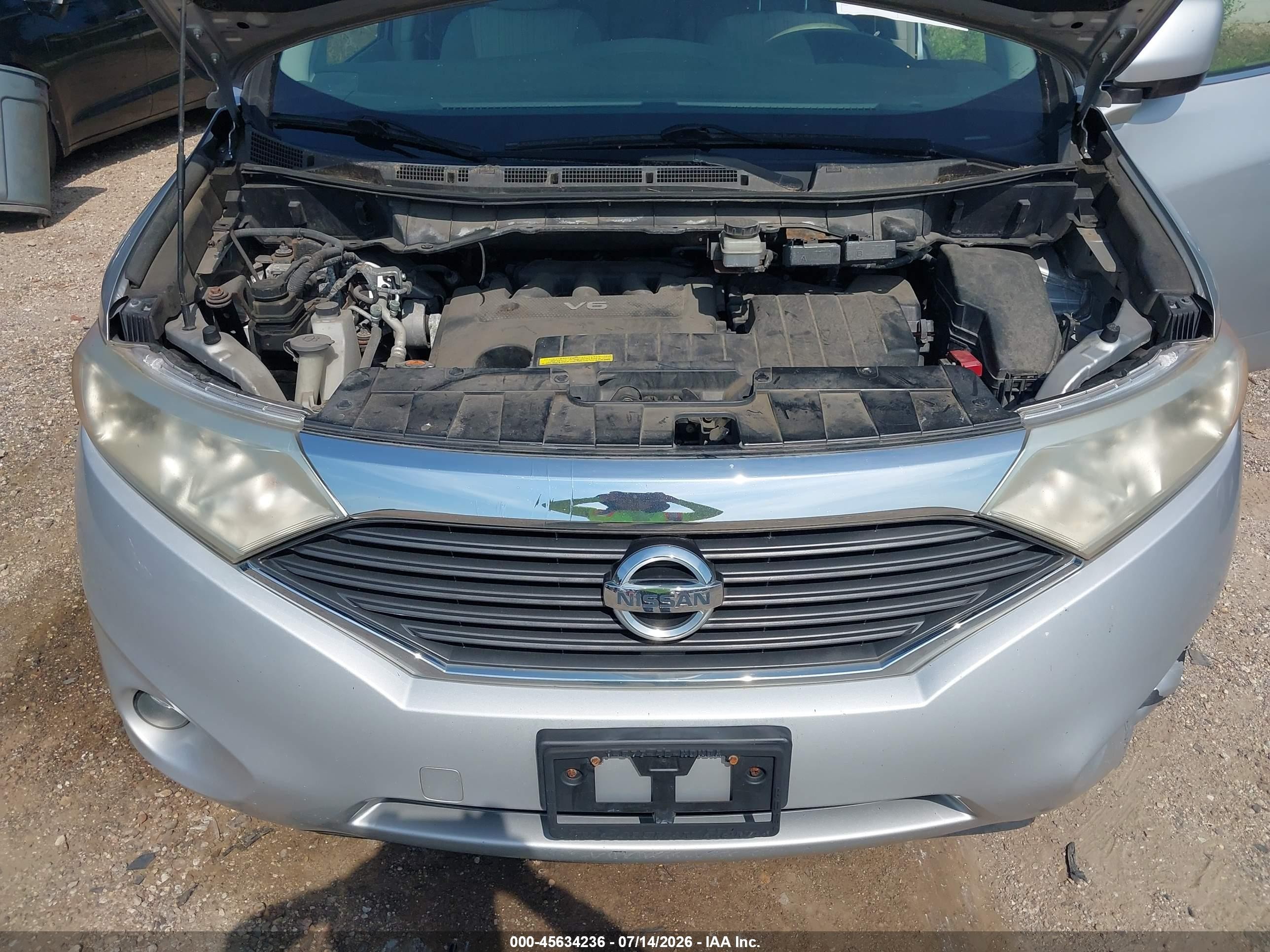 2013 Nissan Quest Sv Silver vin: JN8AE2KP3D9062185