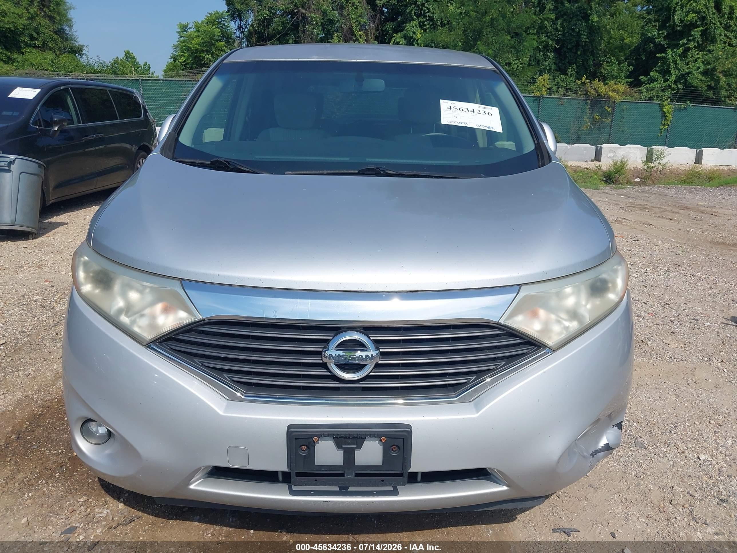 2013 Nissan Quest Sv Silver vin: JN8AE2KP3D9062185