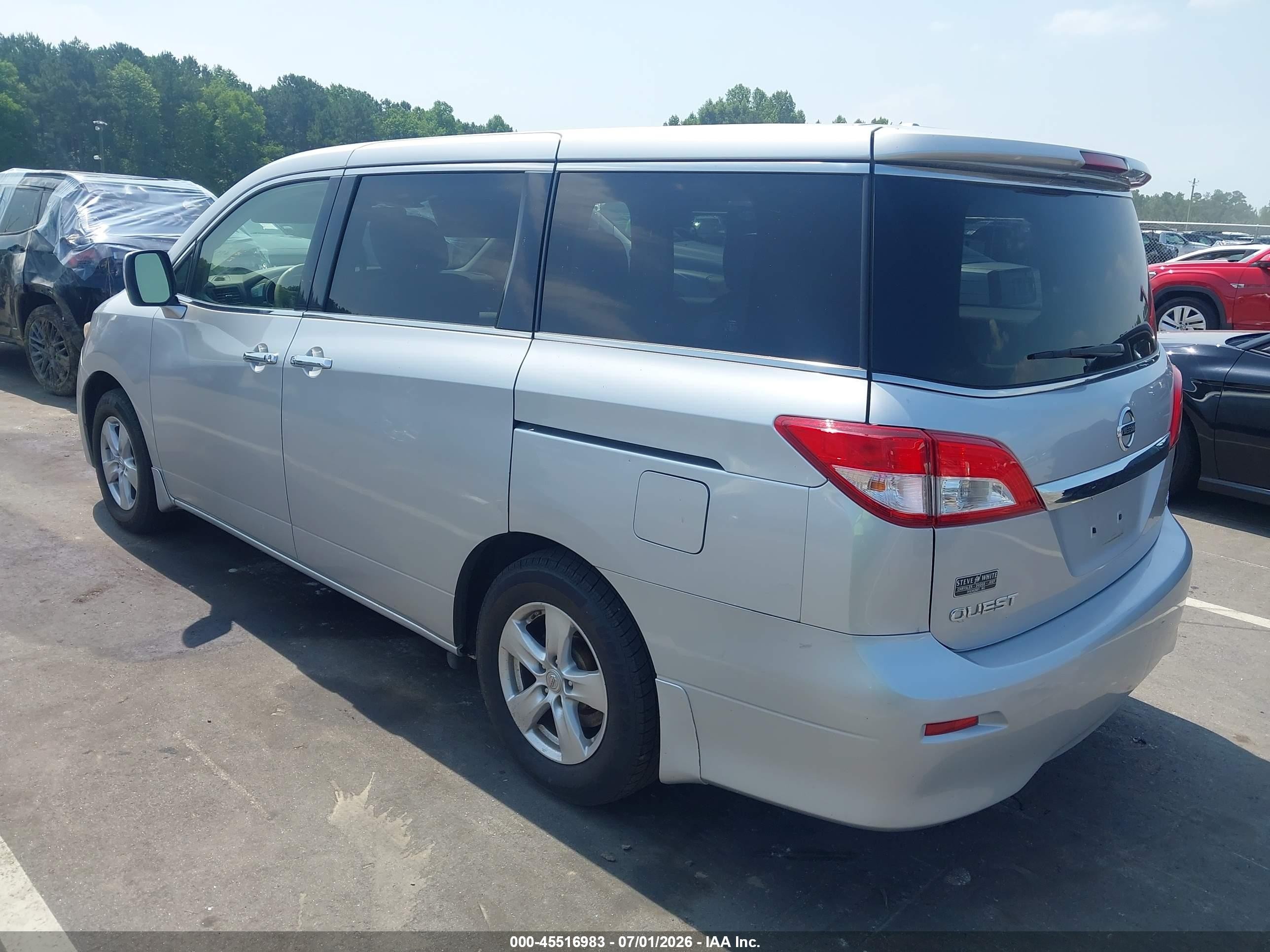 2013 Nissan Quest Sv Silver vin: JN8AE2KP3D9068388
