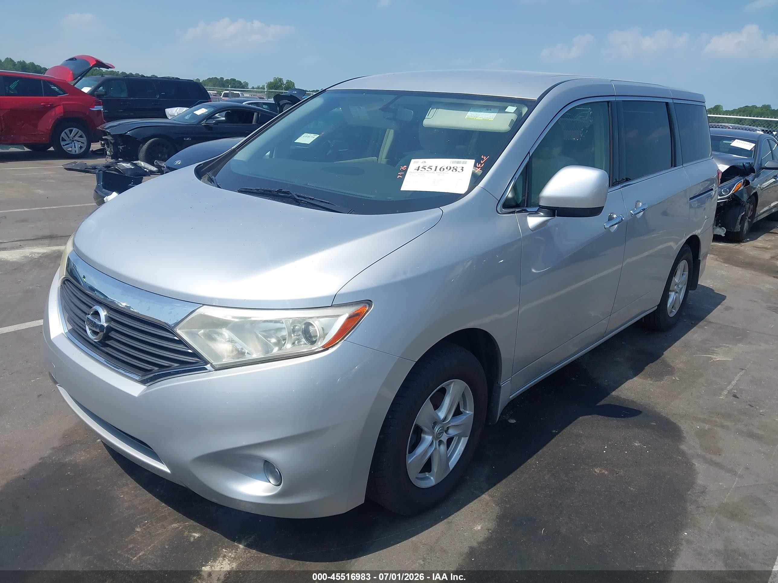 2013 Nissan Quest Sv Silver vin: JN8AE2KP3D9068388