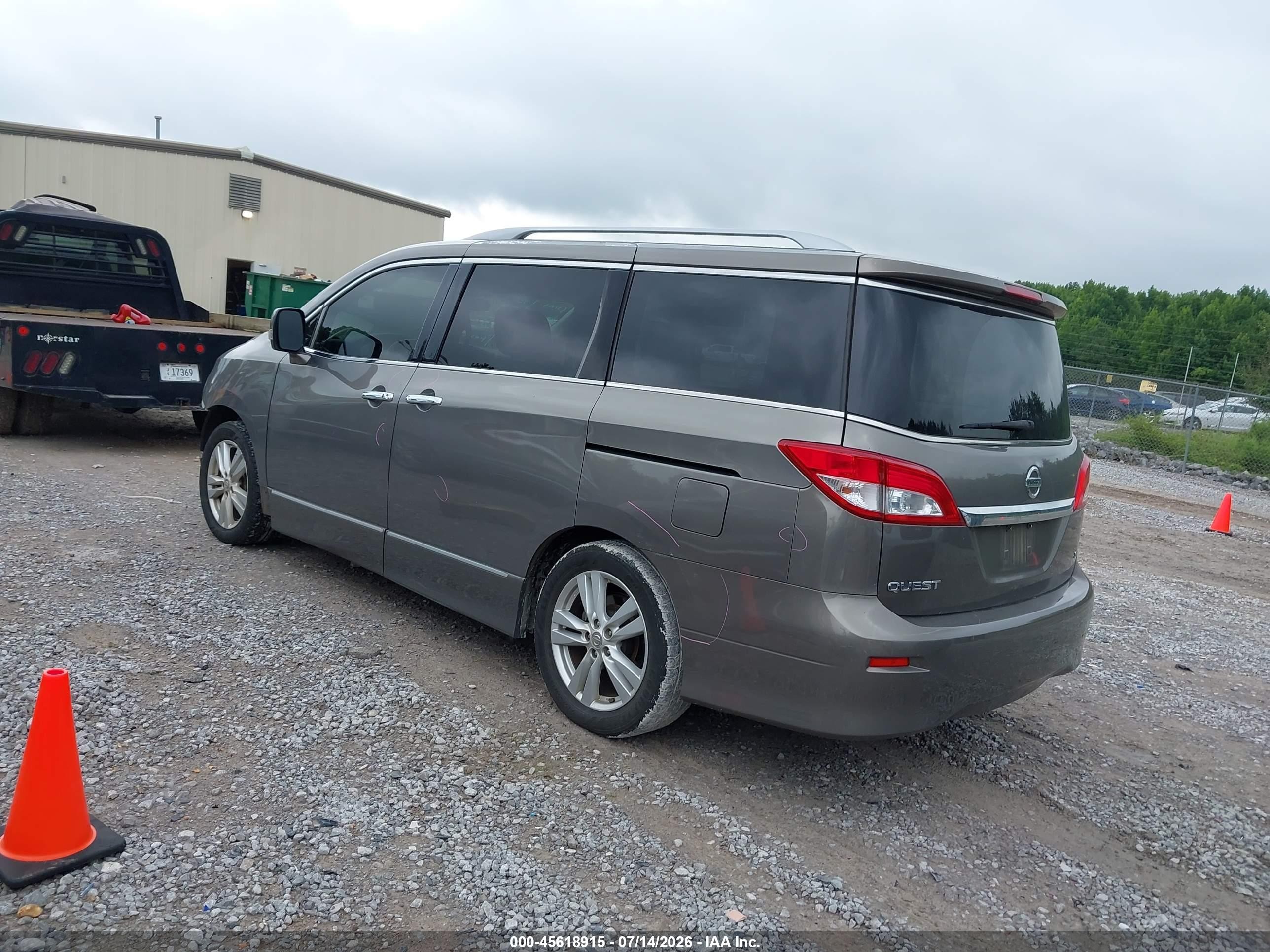 2014 Nissan Quest Sl Gray vin: JN8AE2KP3E9105750