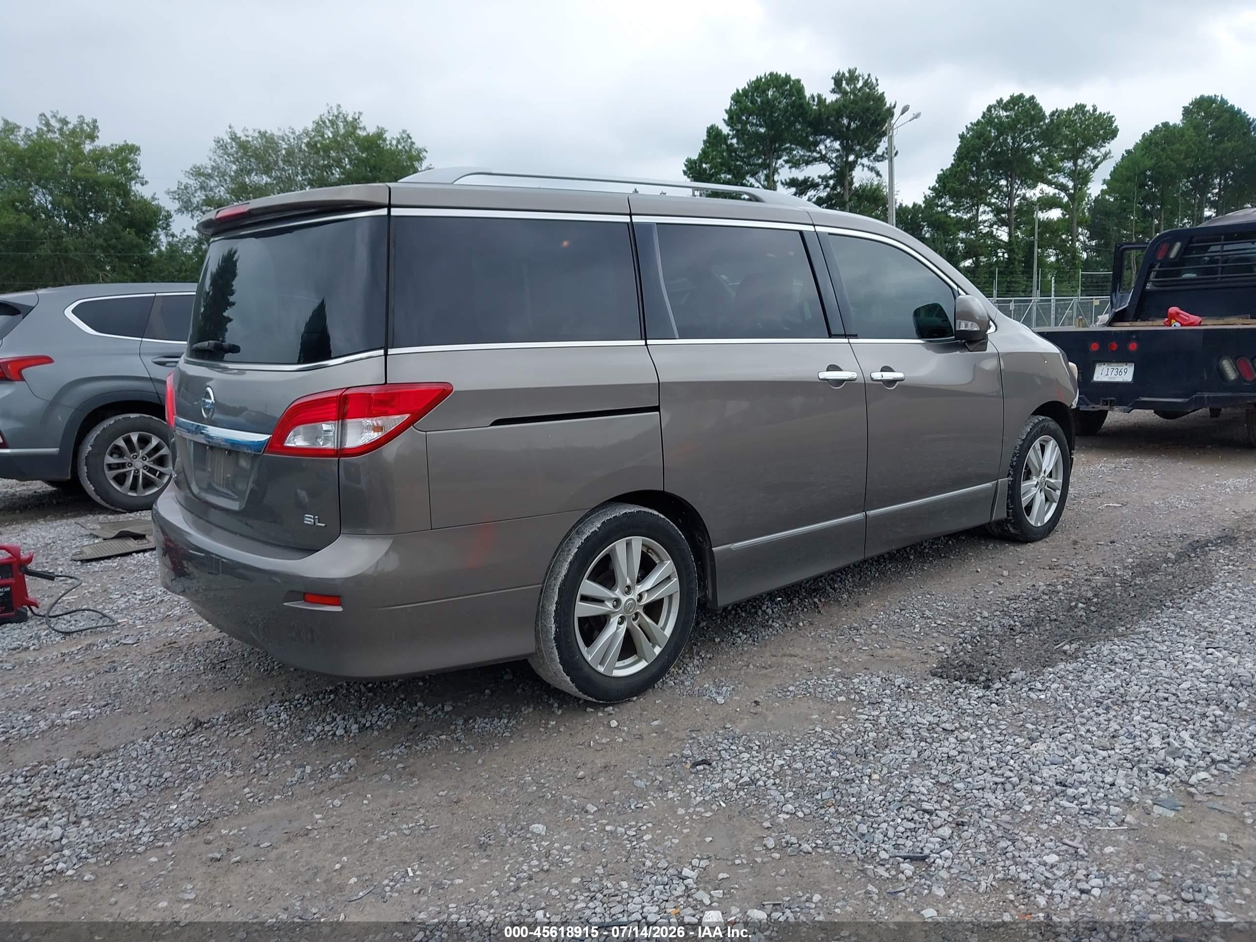 2014 Nissan Quest Sl Gray vin: JN8AE2KP3E9105750