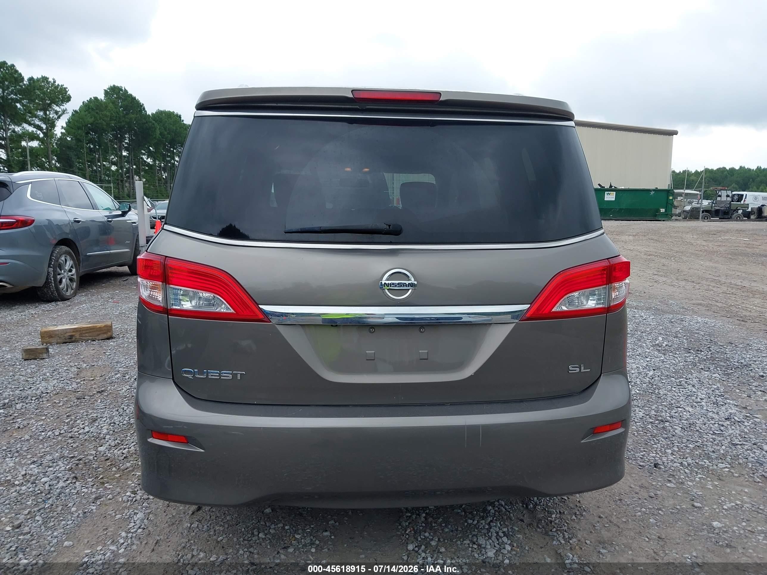 2014 Nissan Quest Sl Gray vin: JN8AE2KP3E9105750