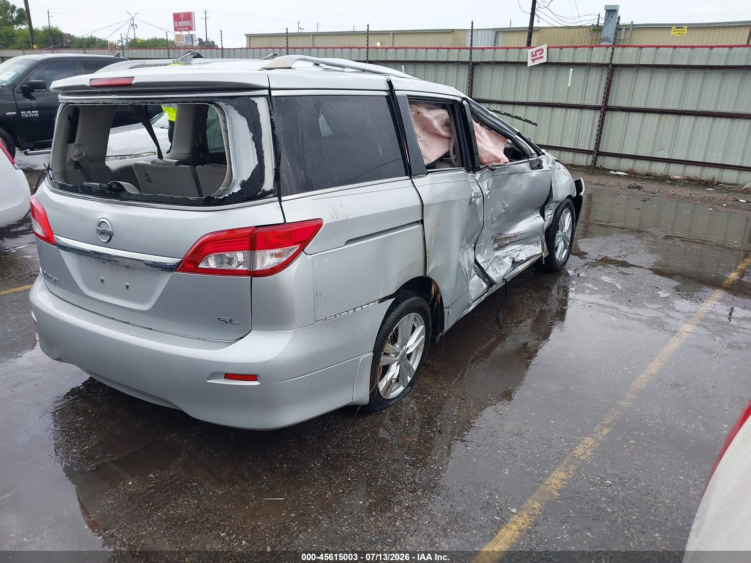 2014 Nissan Quest Sl Silver vin: JN8AE2KP3E9107210