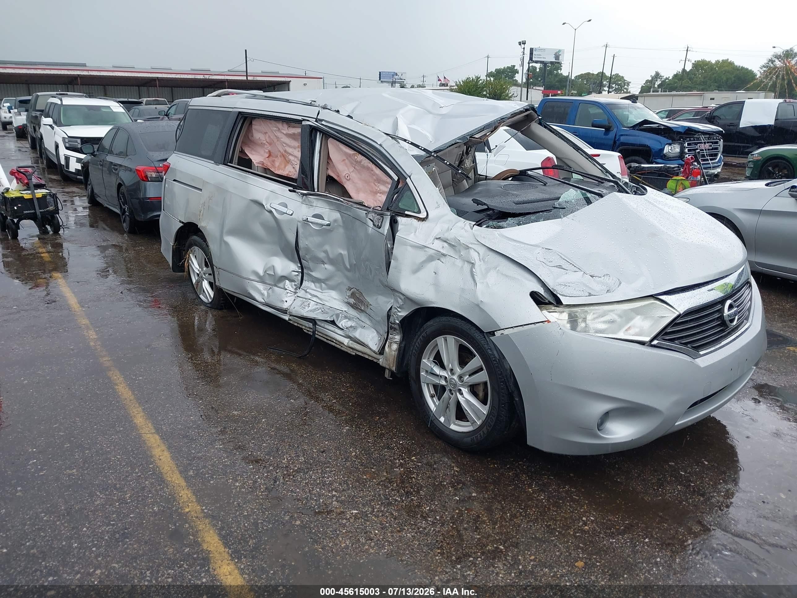2014 Nissan Quest Sl Silver vin: JN8AE2KP3E9107210