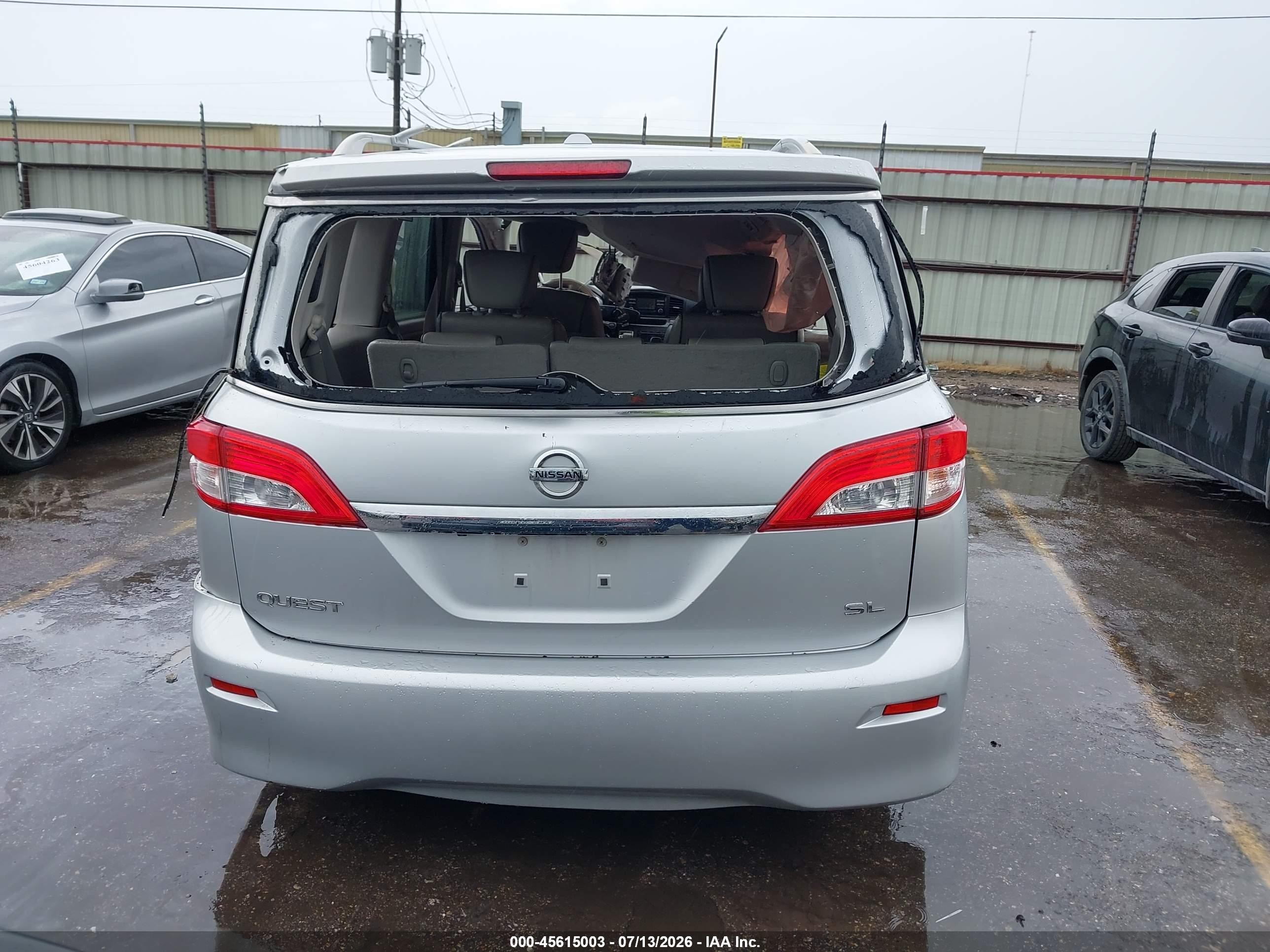 2014 Nissan Quest Sl Silver vin: JN8AE2KP3E9107210