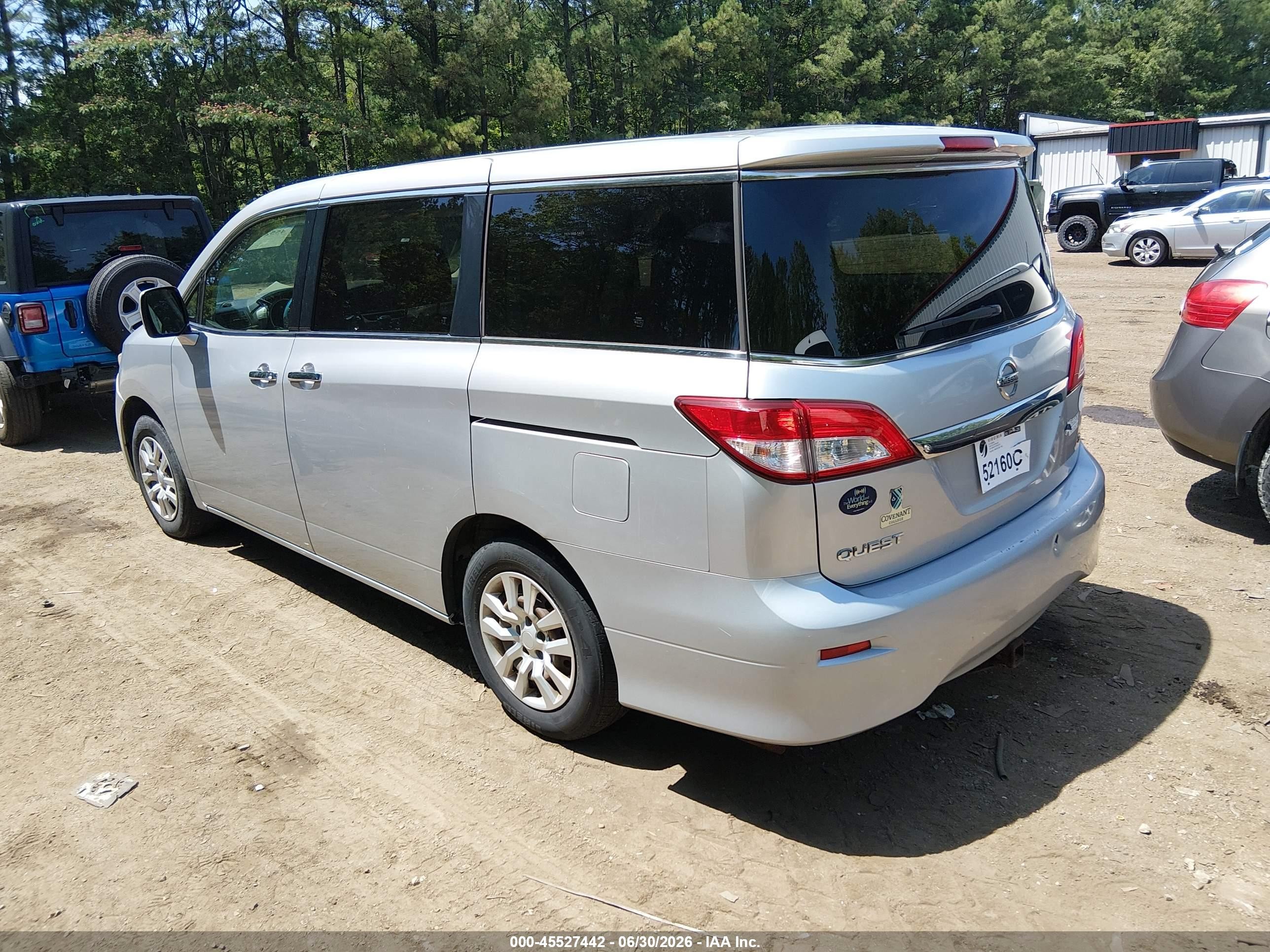 2011 Nissan Quest S Silver vin: JN8AE2KP4B9012215