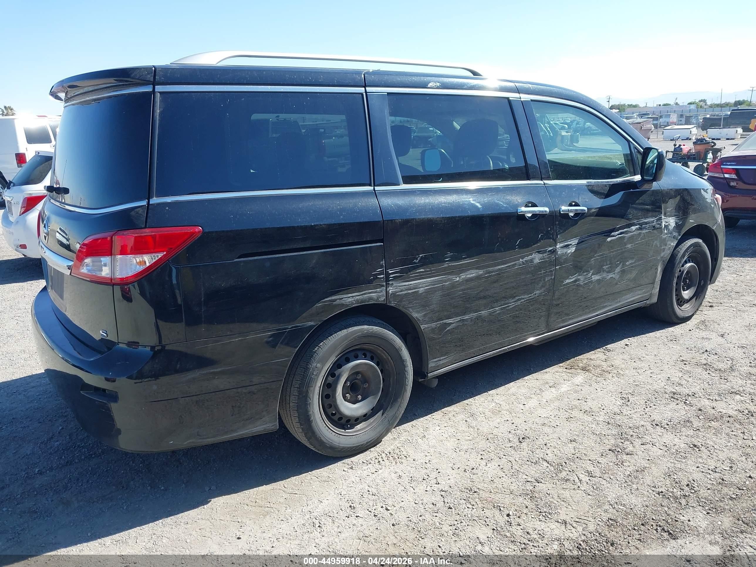 2012 Nissan Quest S Black vin: JN8AE2KP4C9041294