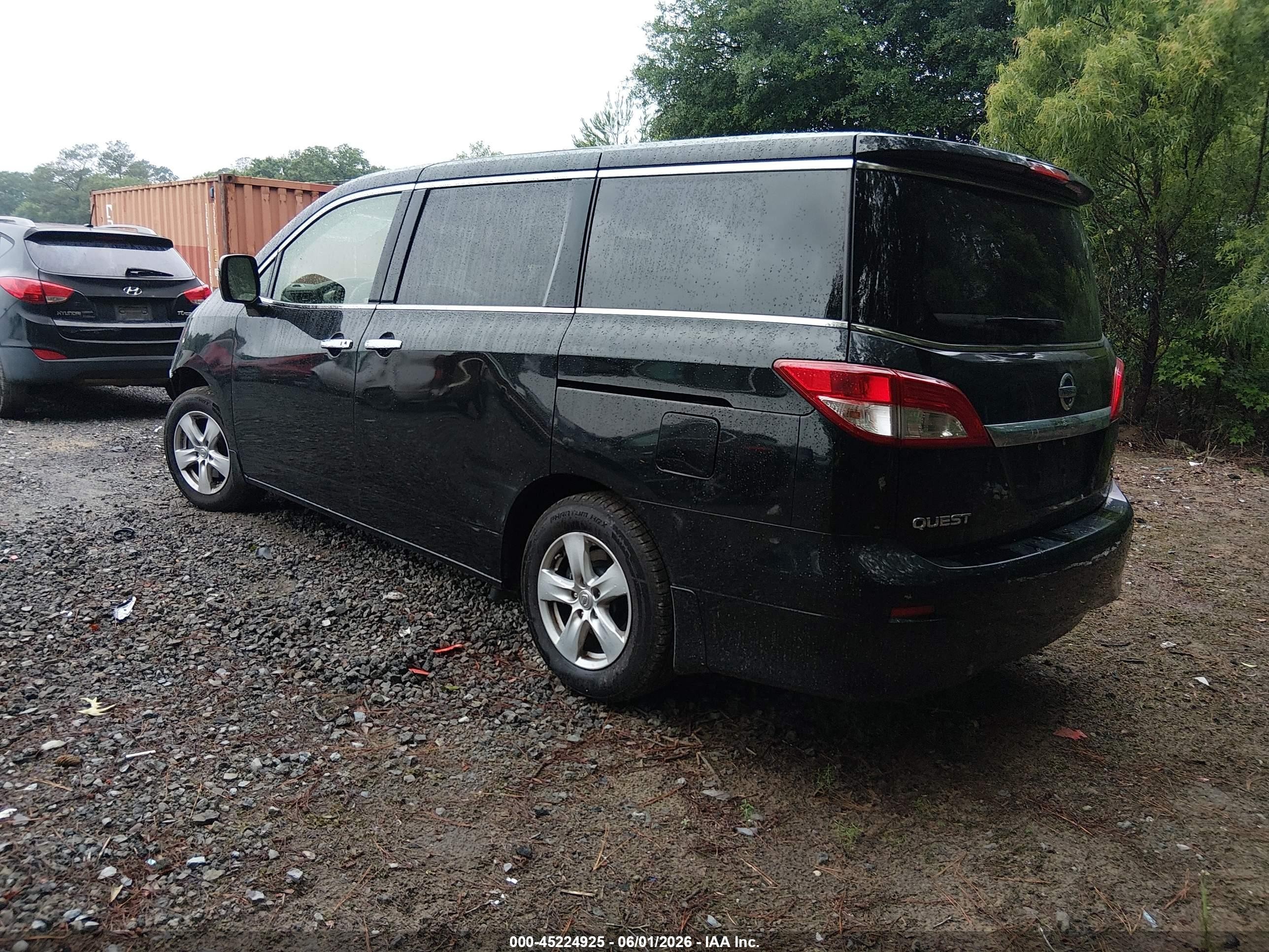 2012 Nissan Quest Sv Черный vin: JN8AE2KP4C9050867
