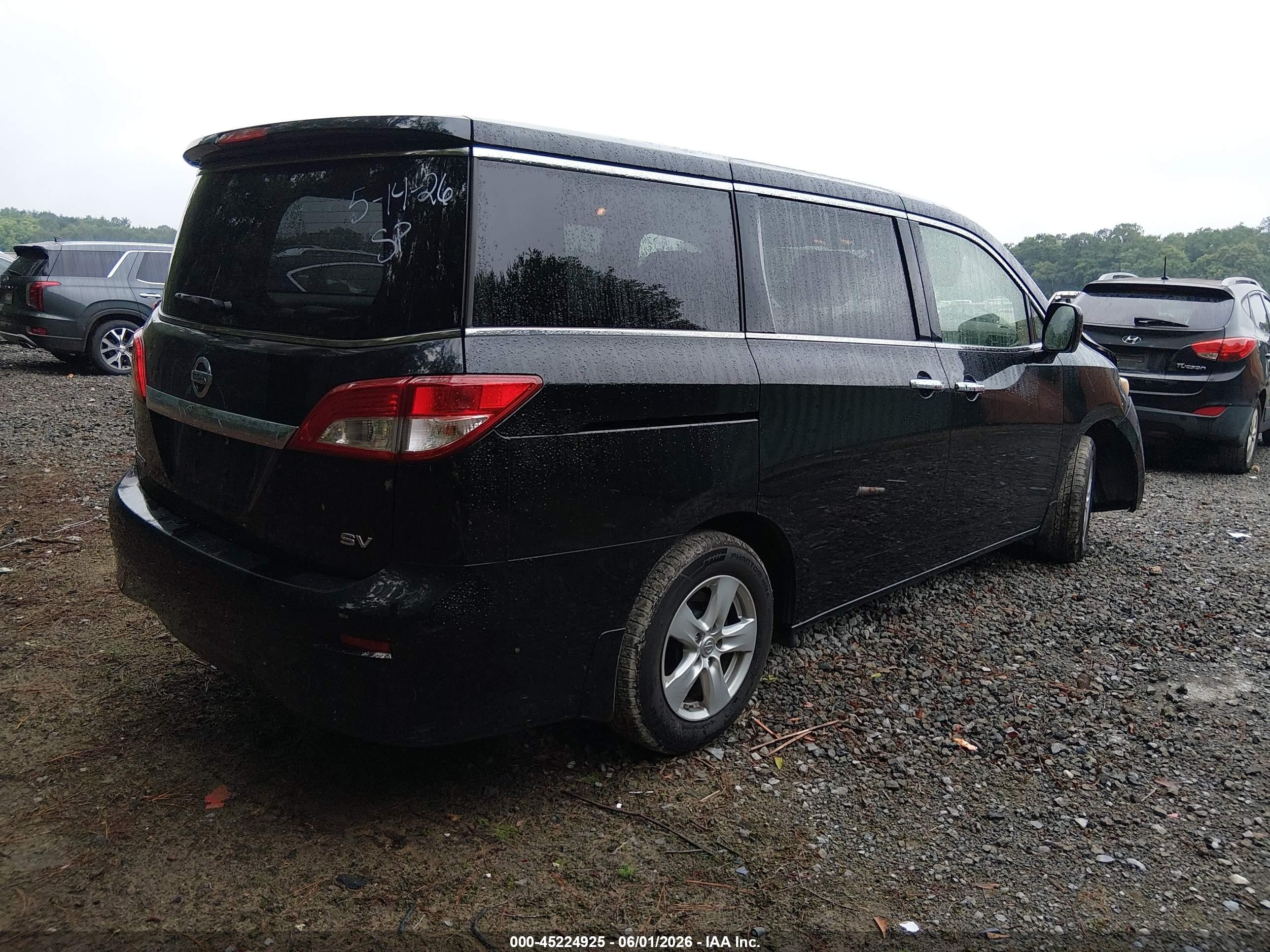 2012 Nissan Quest Sv Черный vin: JN8AE2KP4C9050867
