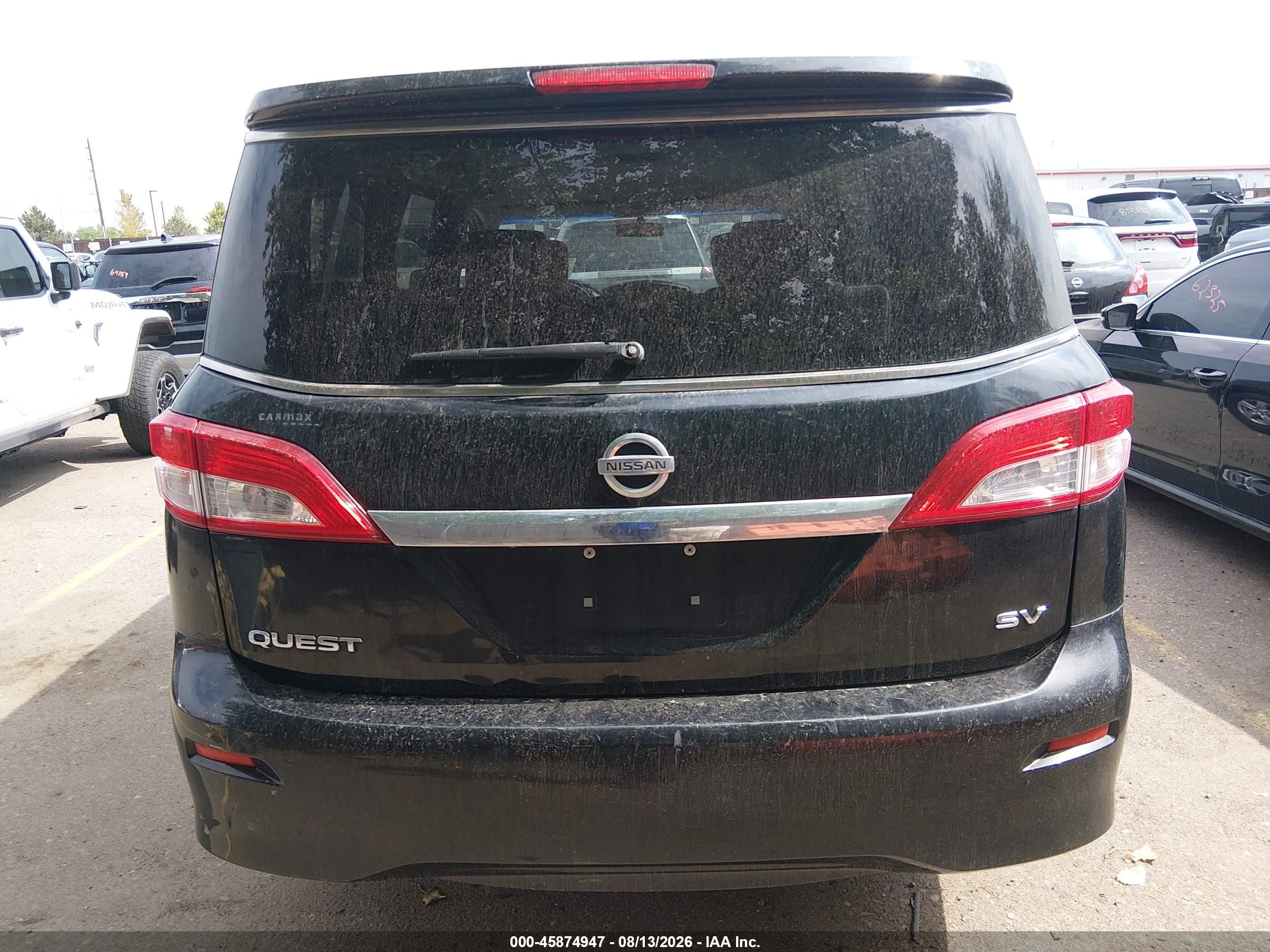 2015 Nissan Quest Platinum/s/sl/sv Black vin: JN8AE2KP4F9121750