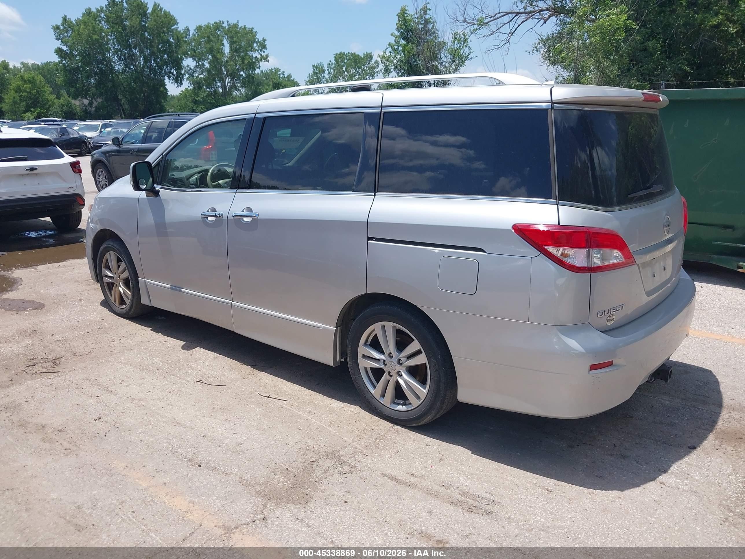 2015 Nissan Quest Sl Silver vin: JN8AE2KP4F9123451