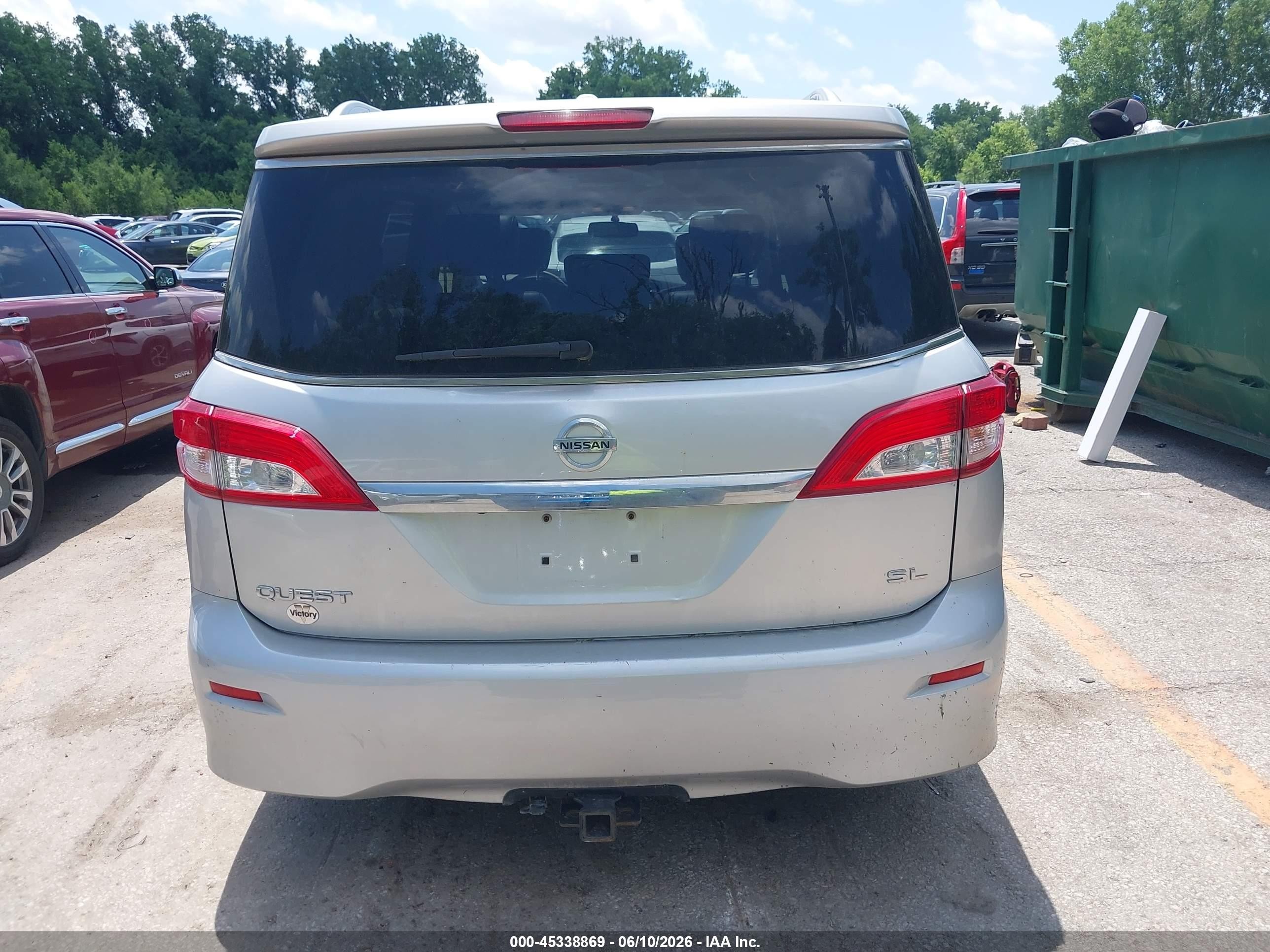 2015 Nissan Quest Sl Silver vin: JN8AE2KP4F9123451