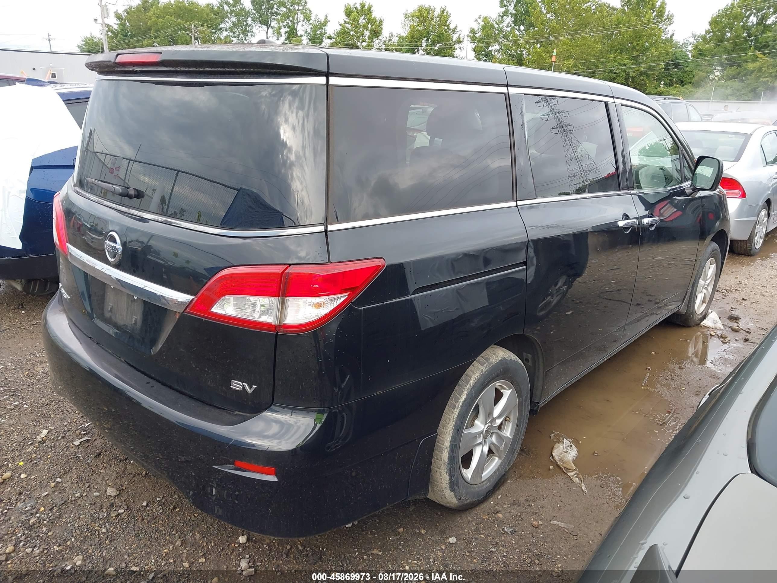 2015 Nissan Quest Sv Black vin: JN8AE2KP4F9131596