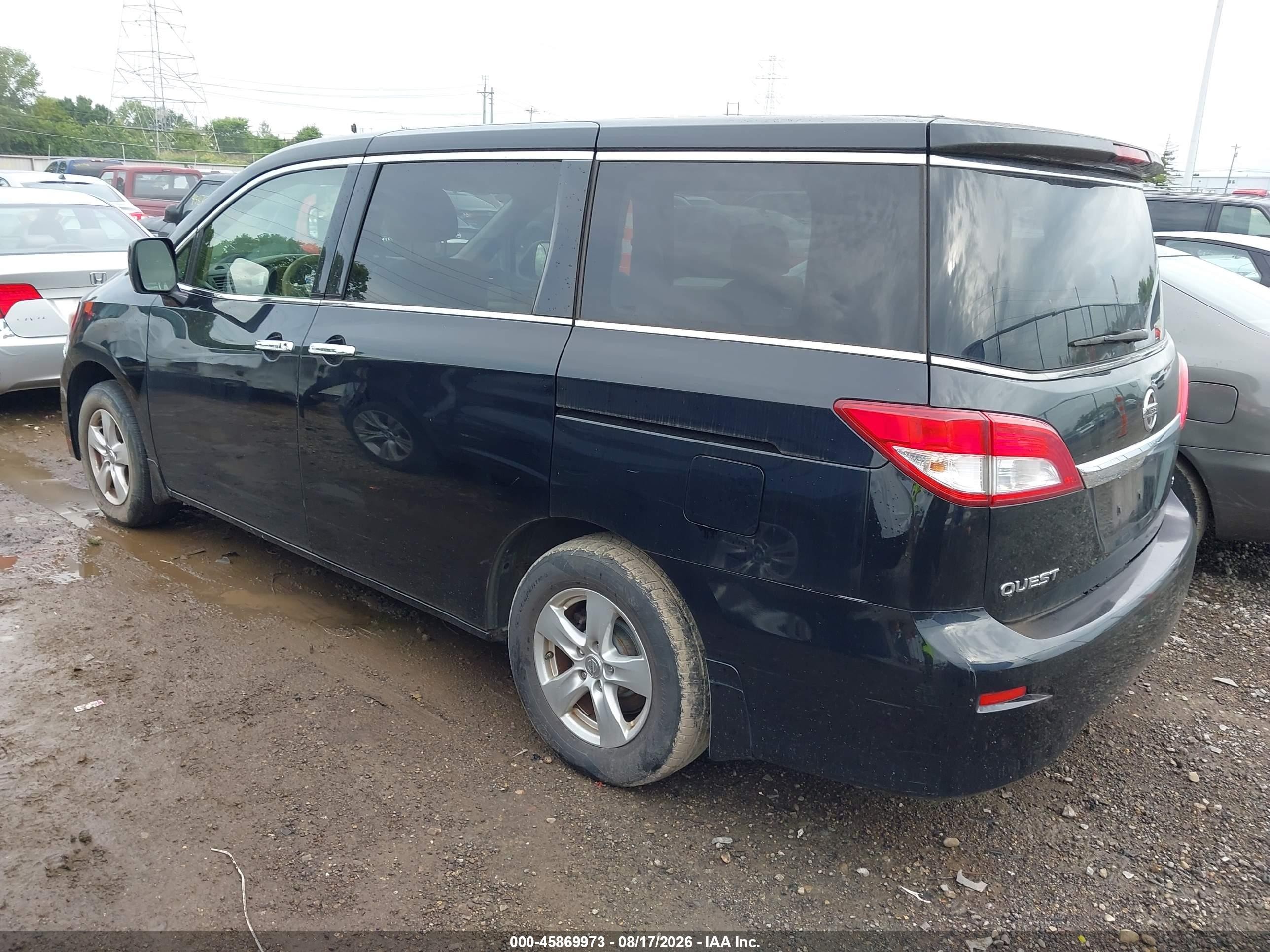 2015 Nissan Quest Sv Black vin: JN8AE2KP4F9131596