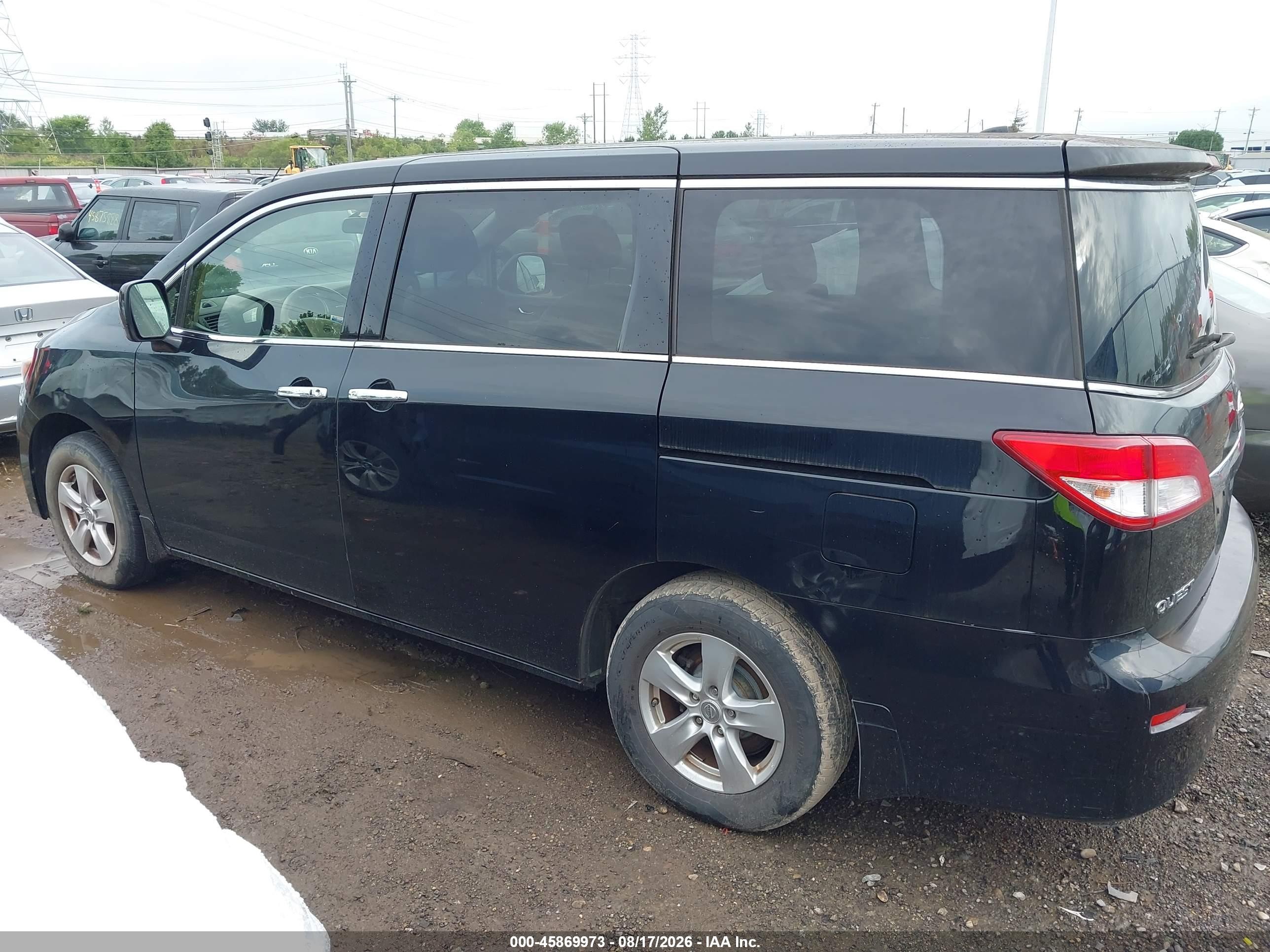 2015 Nissan Quest Sv Black vin: JN8AE2KP4F9131596