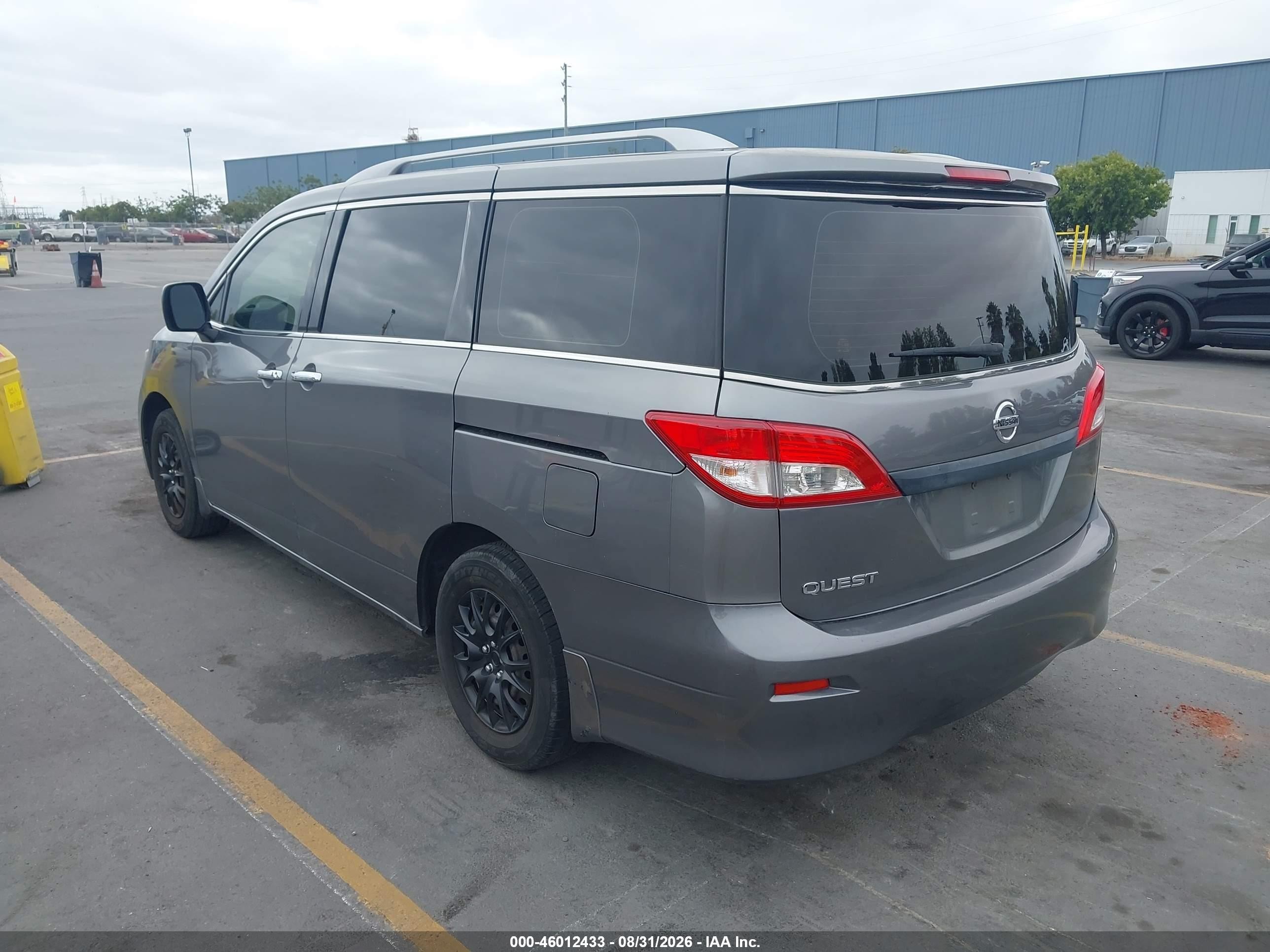 2015 Nissan Quest S Gray vin: JN8AE2KP4F9132800