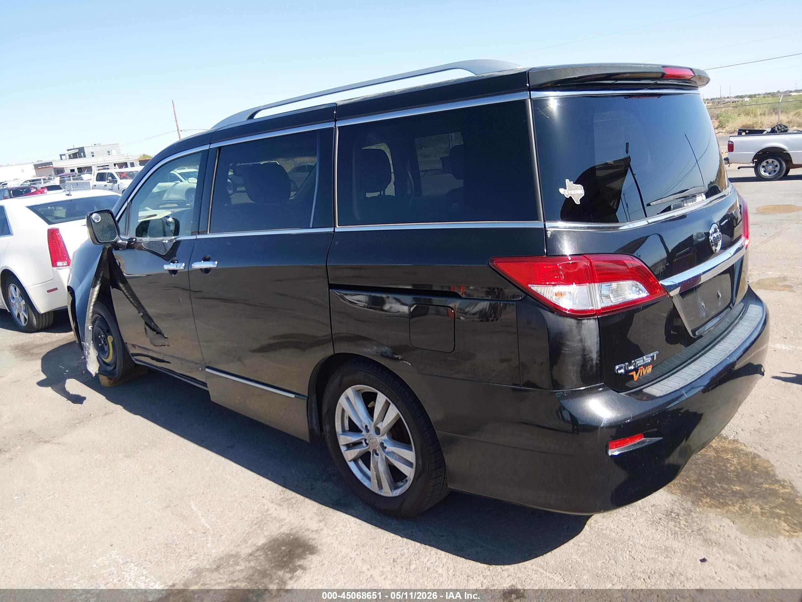 2011 Nissan Quest Sl Black vin: JN8AE2KP5B9006035