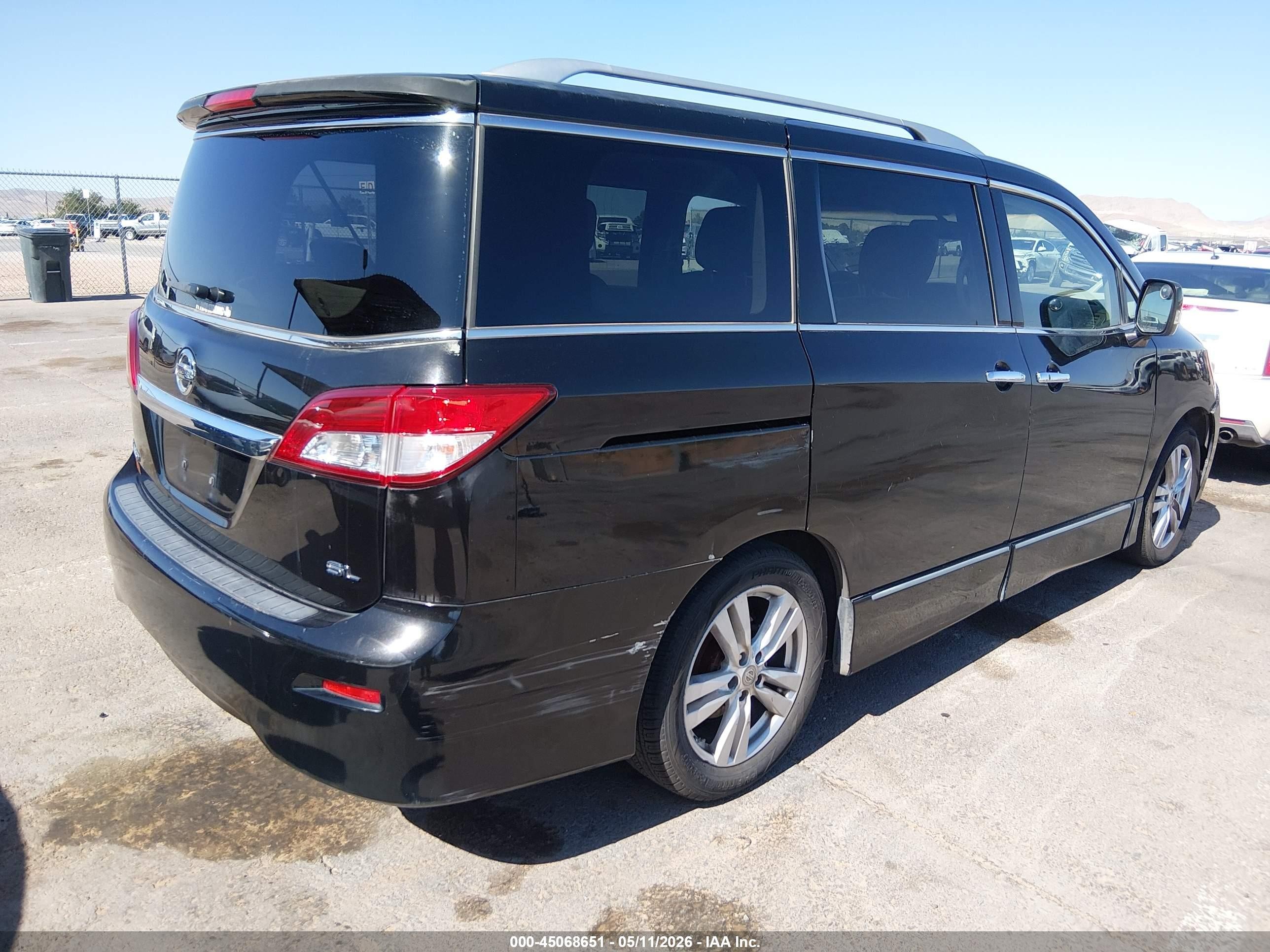 2011 Nissan Quest Sl Black vin: JN8AE2KP5B9006035