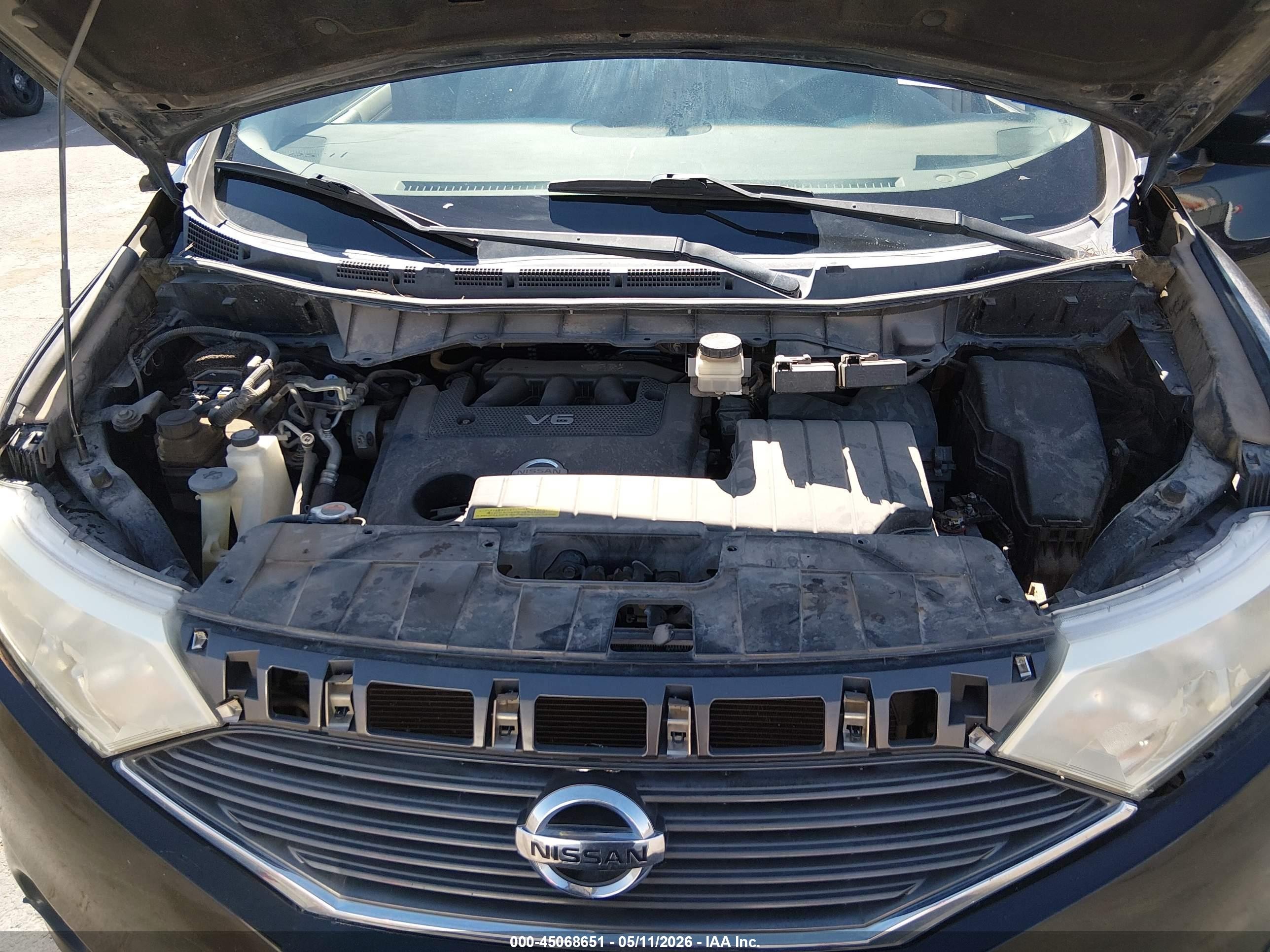 2011 Nissan Quest Sl Black vin: JN8AE2KP5B9006035