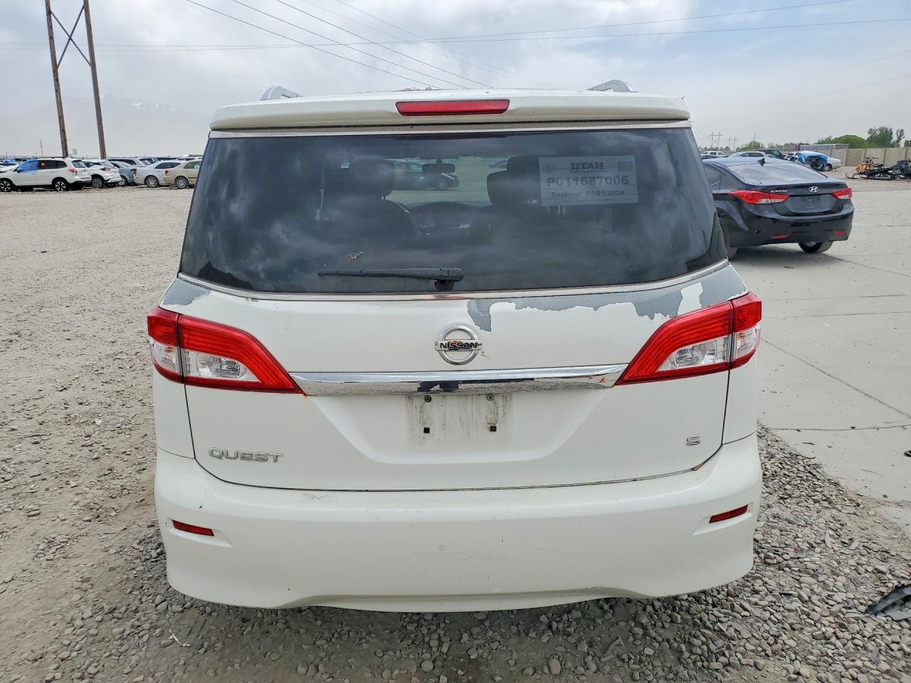 2012 Nissan Quest 3.5 S White vin: JN8AE2KP5C9038288