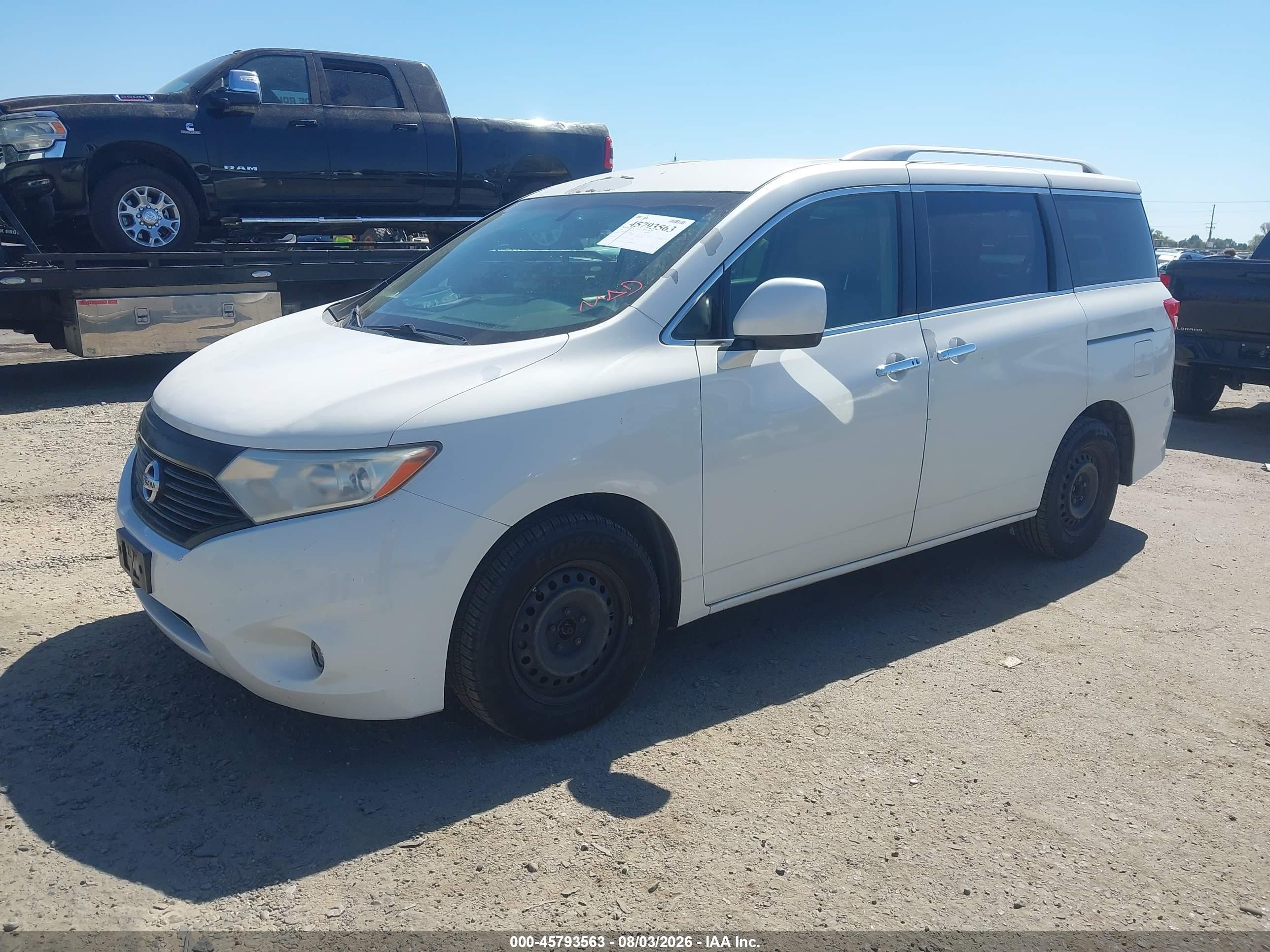 2014 Nissan Quest S White vin: JN8AE2KP5E9105426