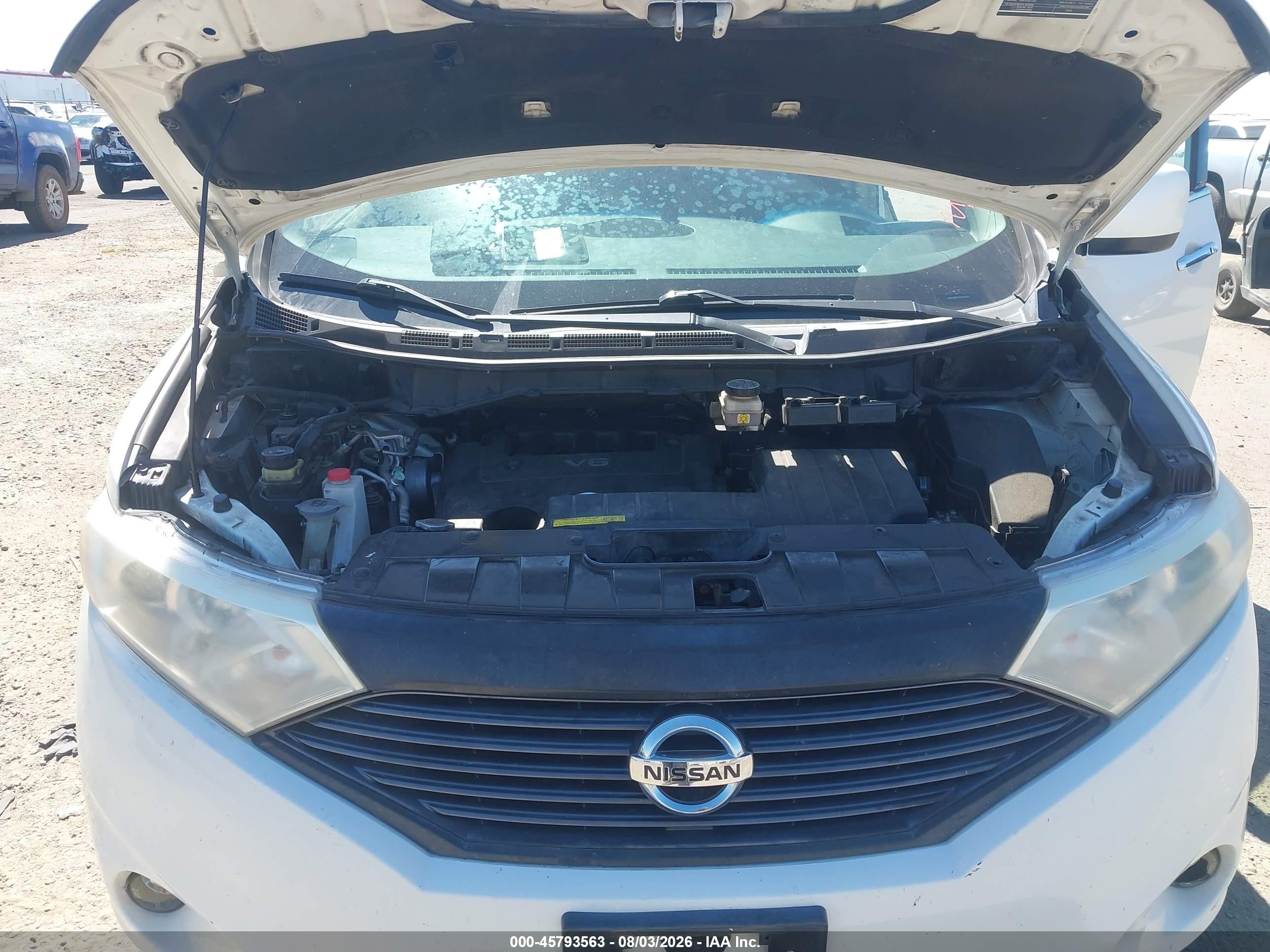 2014 Nissan Quest S White vin: JN8AE2KP5E9105426