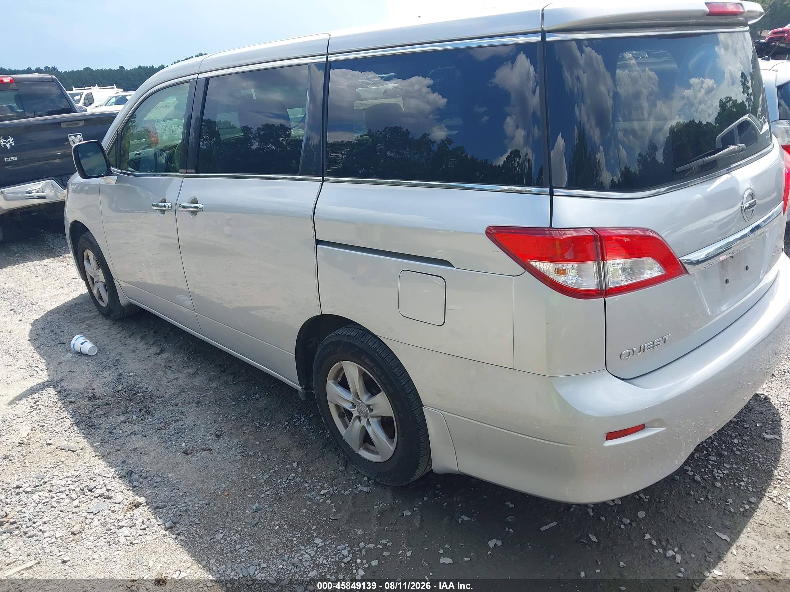 2014 Nissan Quest Sv Silver vin: JN8AE2KP5E9107564