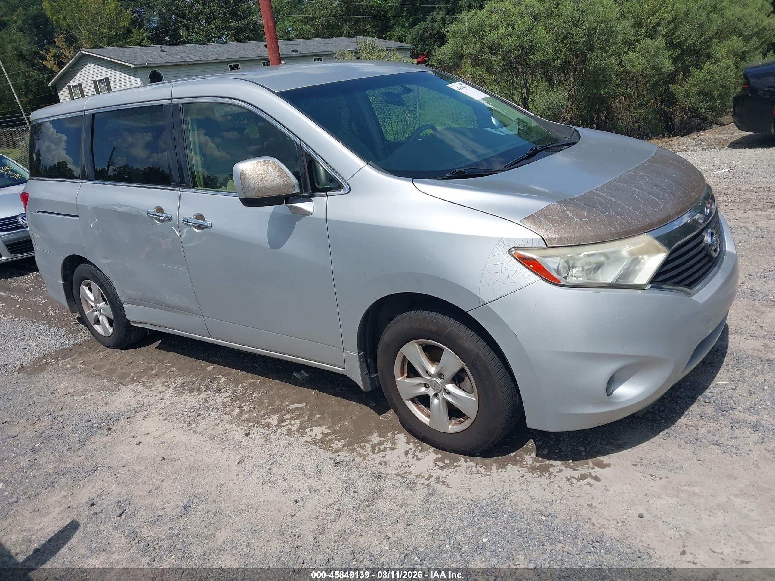 2014 Nissan Quest Sv Silver vin: JN8AE2KP5E9107564