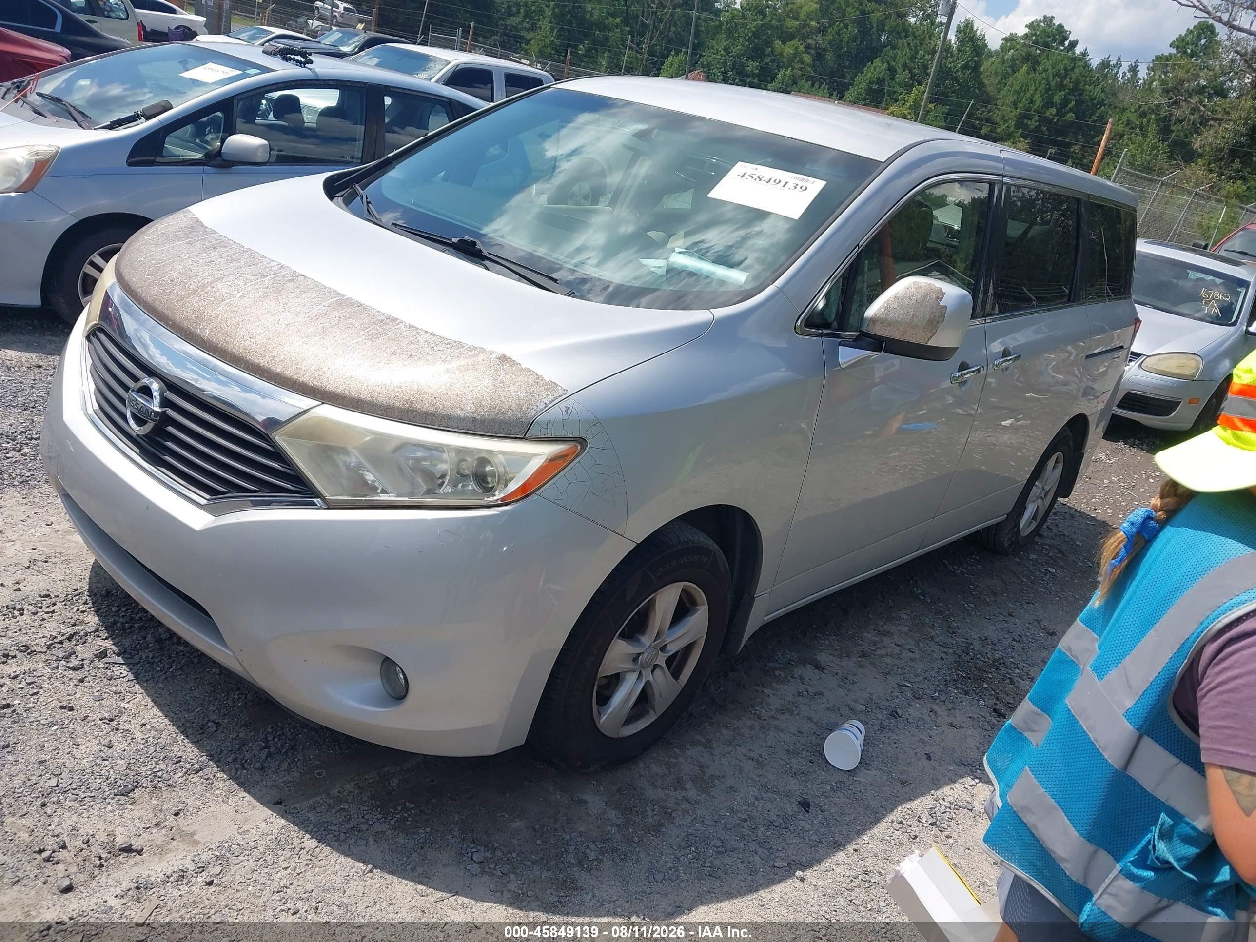 2014 Nissan Quest Sv Silver vin: JN8AE2KP5E9107564