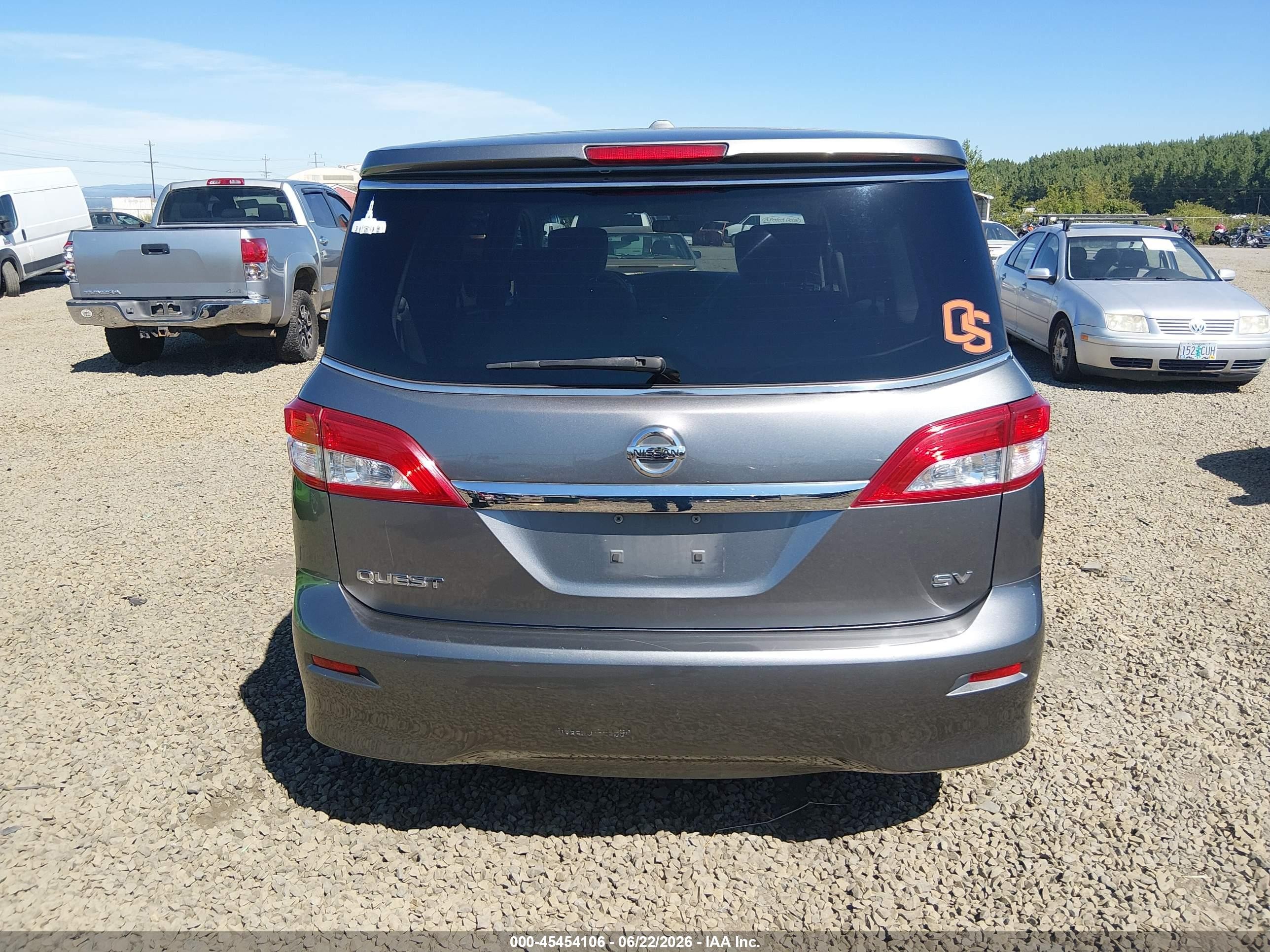 2015 Nissan Quest Platinum/s/sl/sv Gray vin: JN8AE2KP5F9130392
