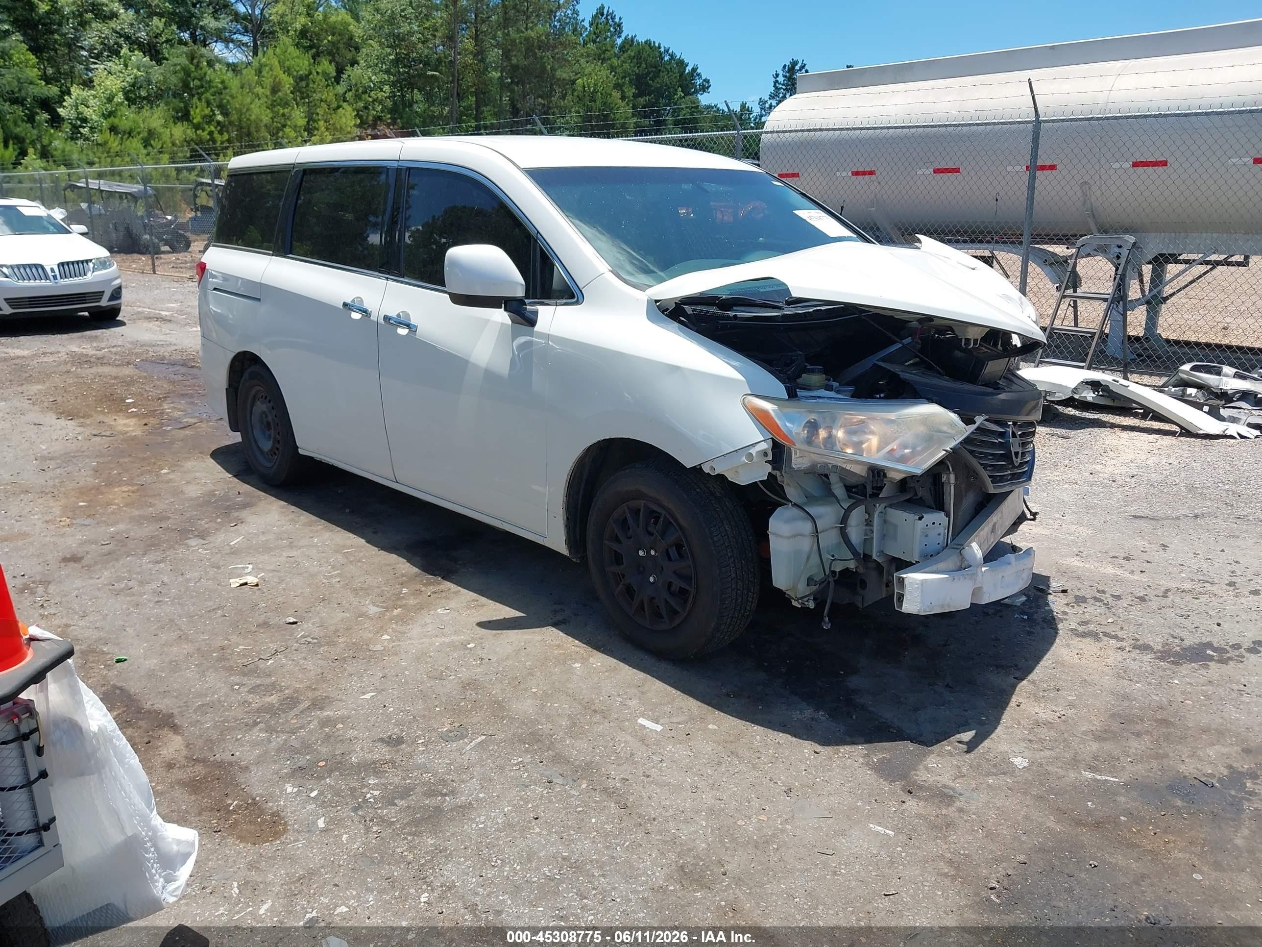 2015 Nissan Quest S White vin: JN8AE2KP5F9132868