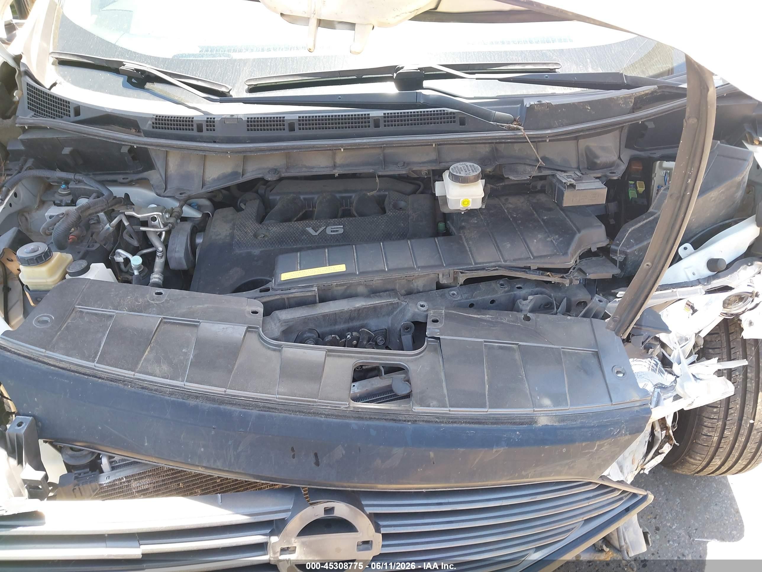 2015 Nissan Quest S White vin: JN8AE2KP5F9132868