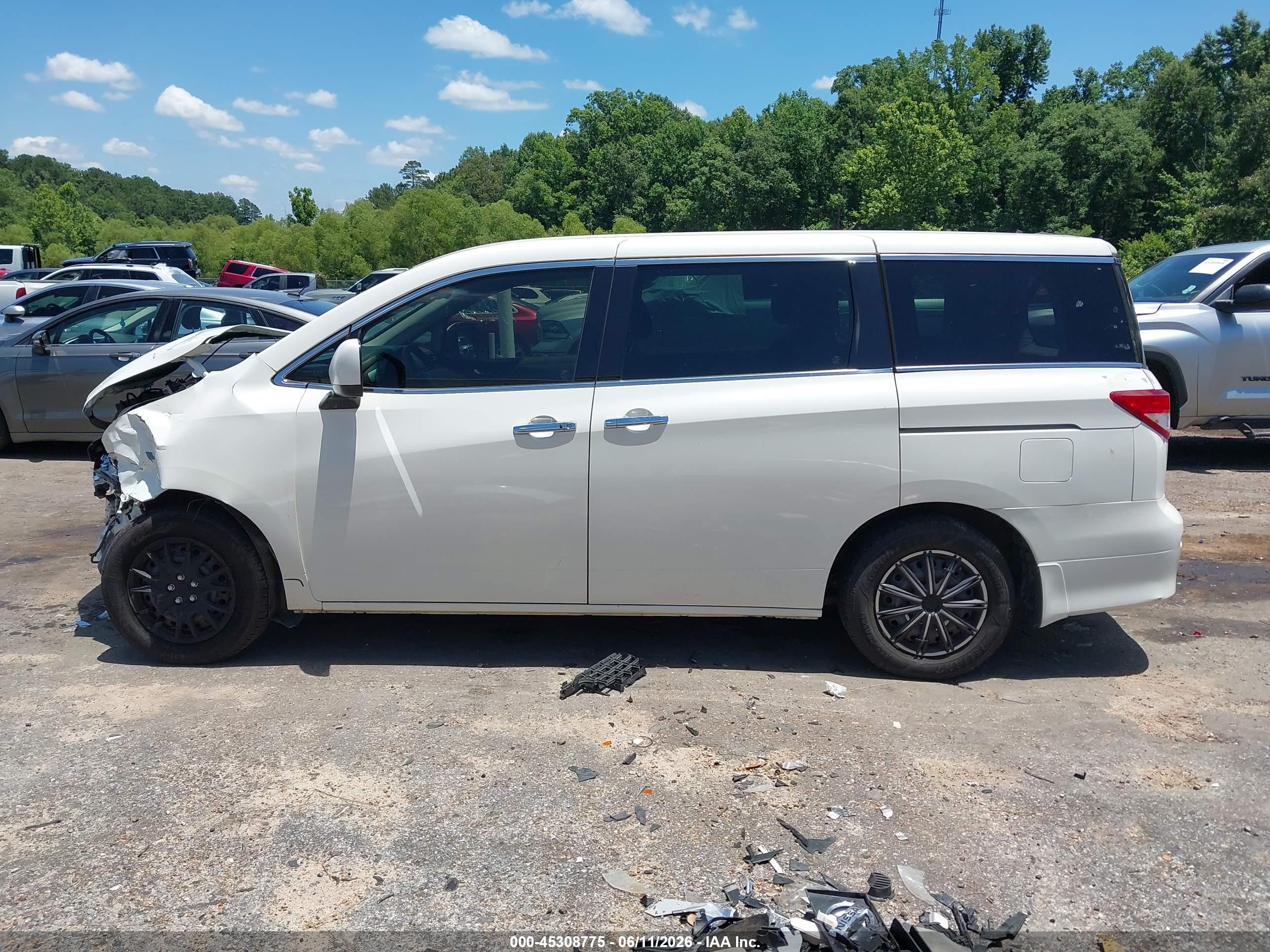 2015 Nissan Quest S White vin: JN8AE2KP5F9132868