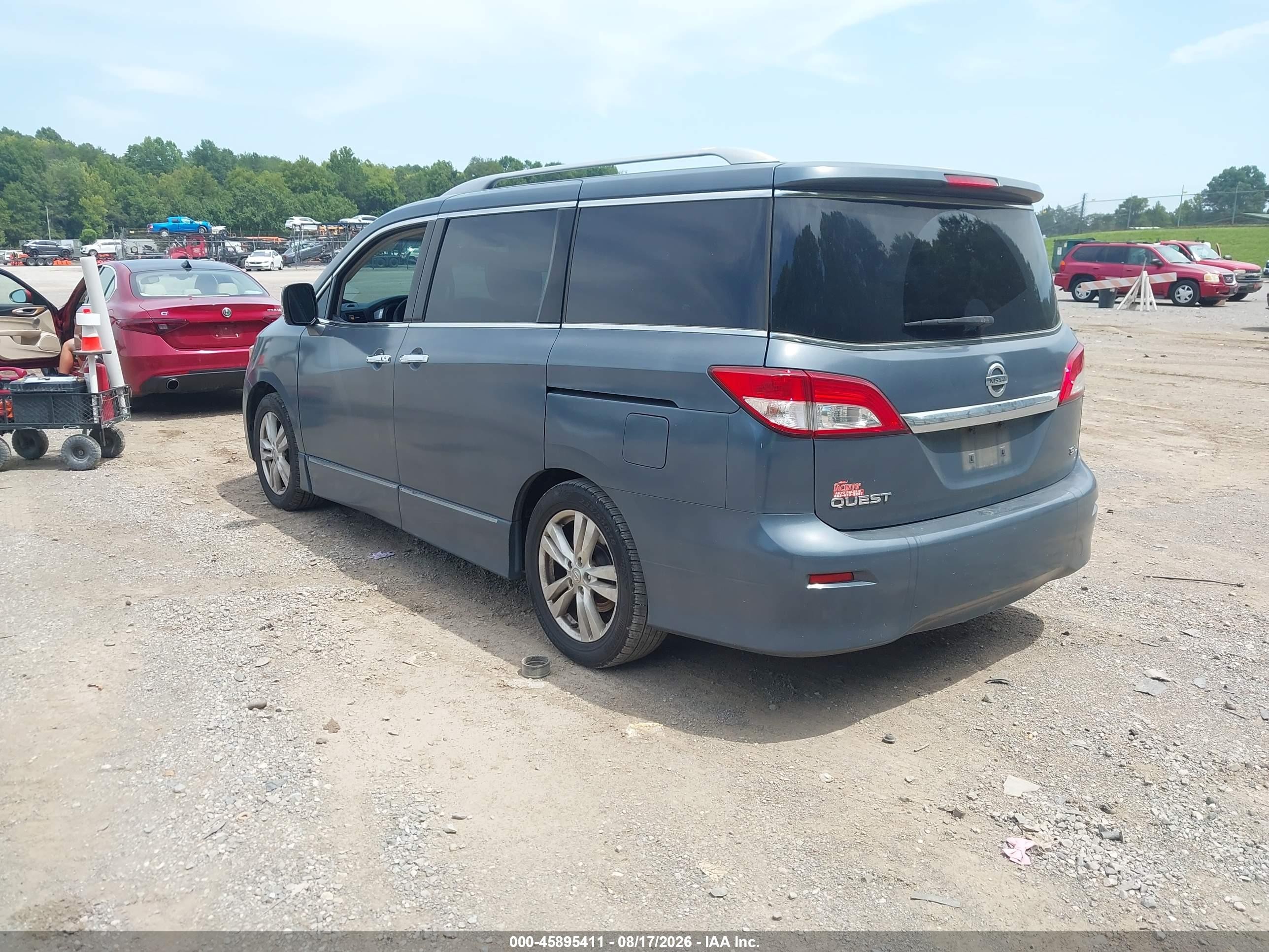 2011 Nissan Quest Sl Blue vin: JN8AE2KP6B9000583
