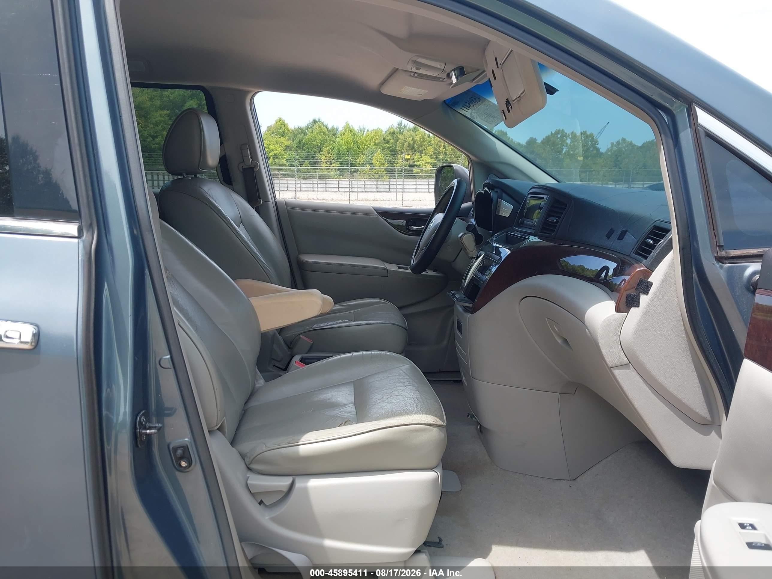2011 Nissan Quest Sl Blue vin: JN8AE2KP6B9000583