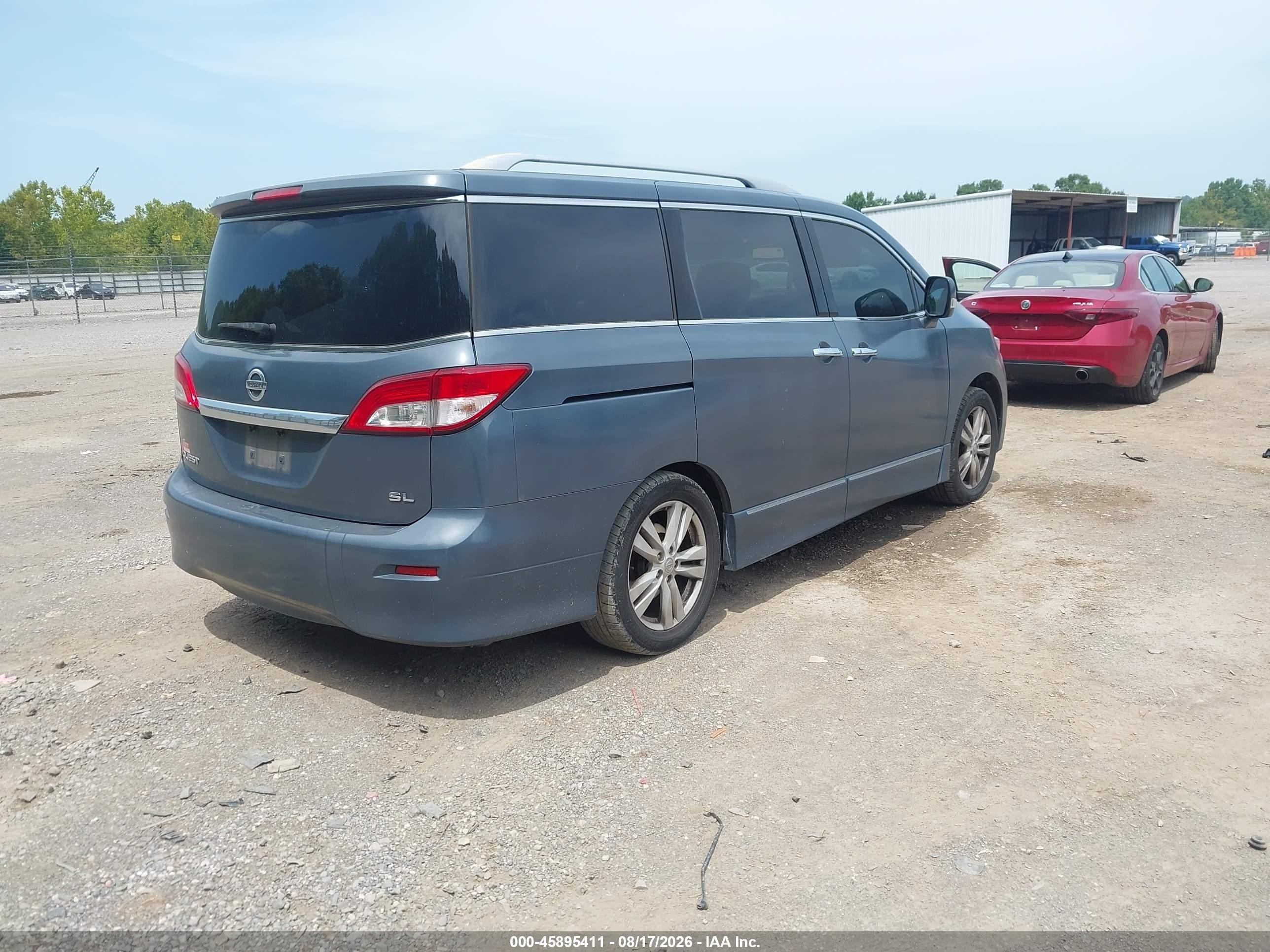 2011 Nissan Quest Sl Blue vin: JN8AE2KP6B9000583