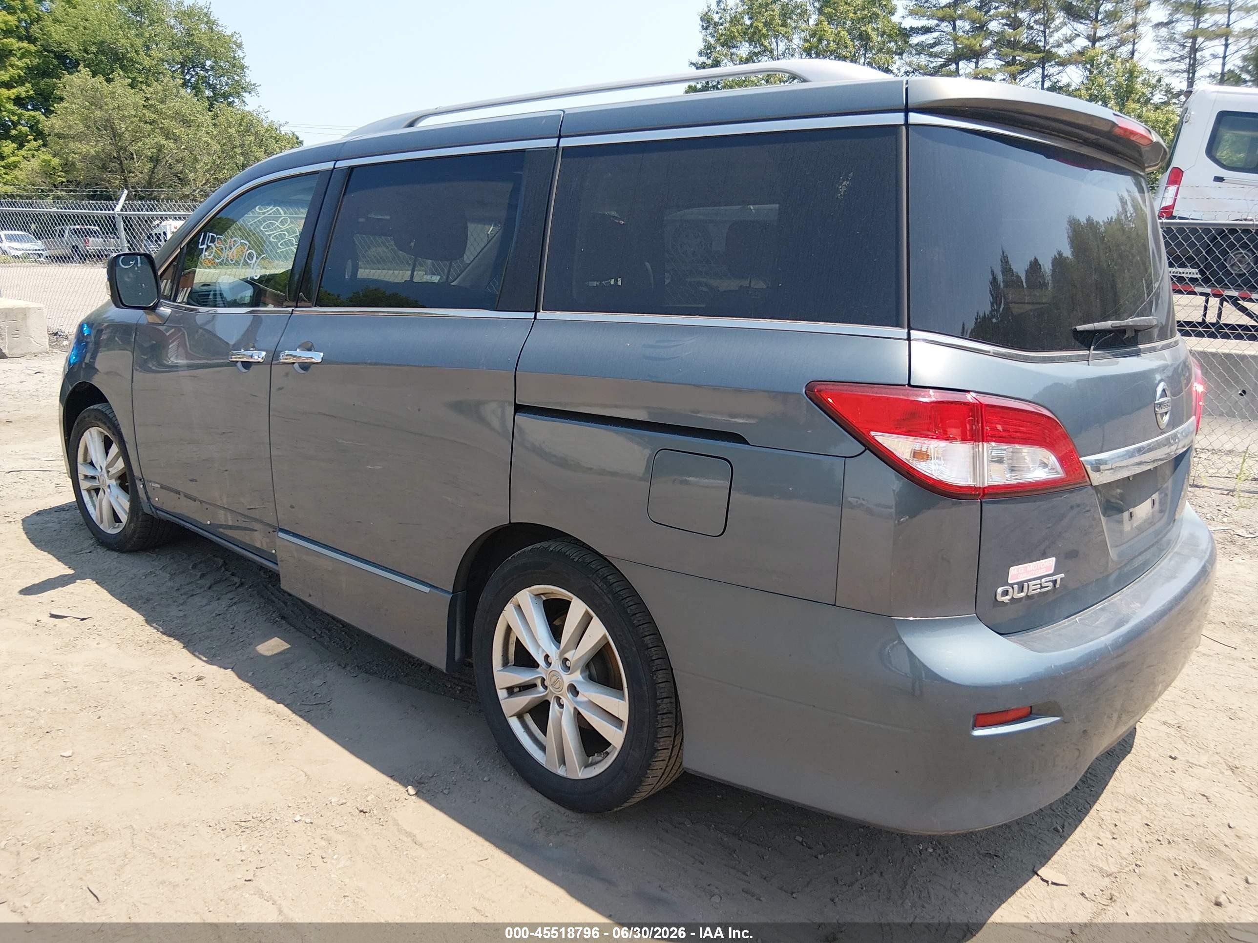 2011 Nissan Quest Sl Blue vin: JN8AE2KP6B9010935