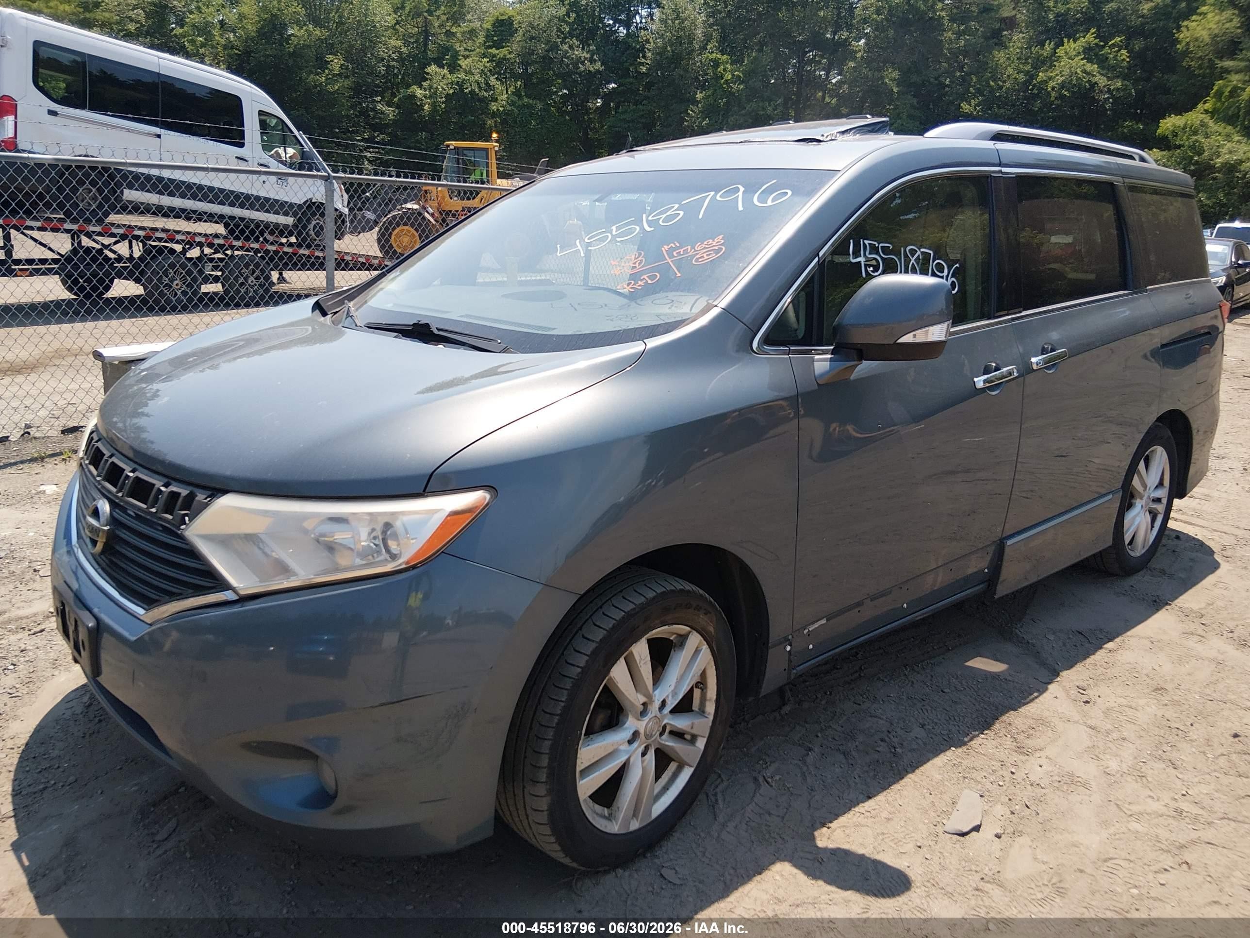 2011 Nissan Quest Sl Blue vin: JN8AE2KP6B9010935