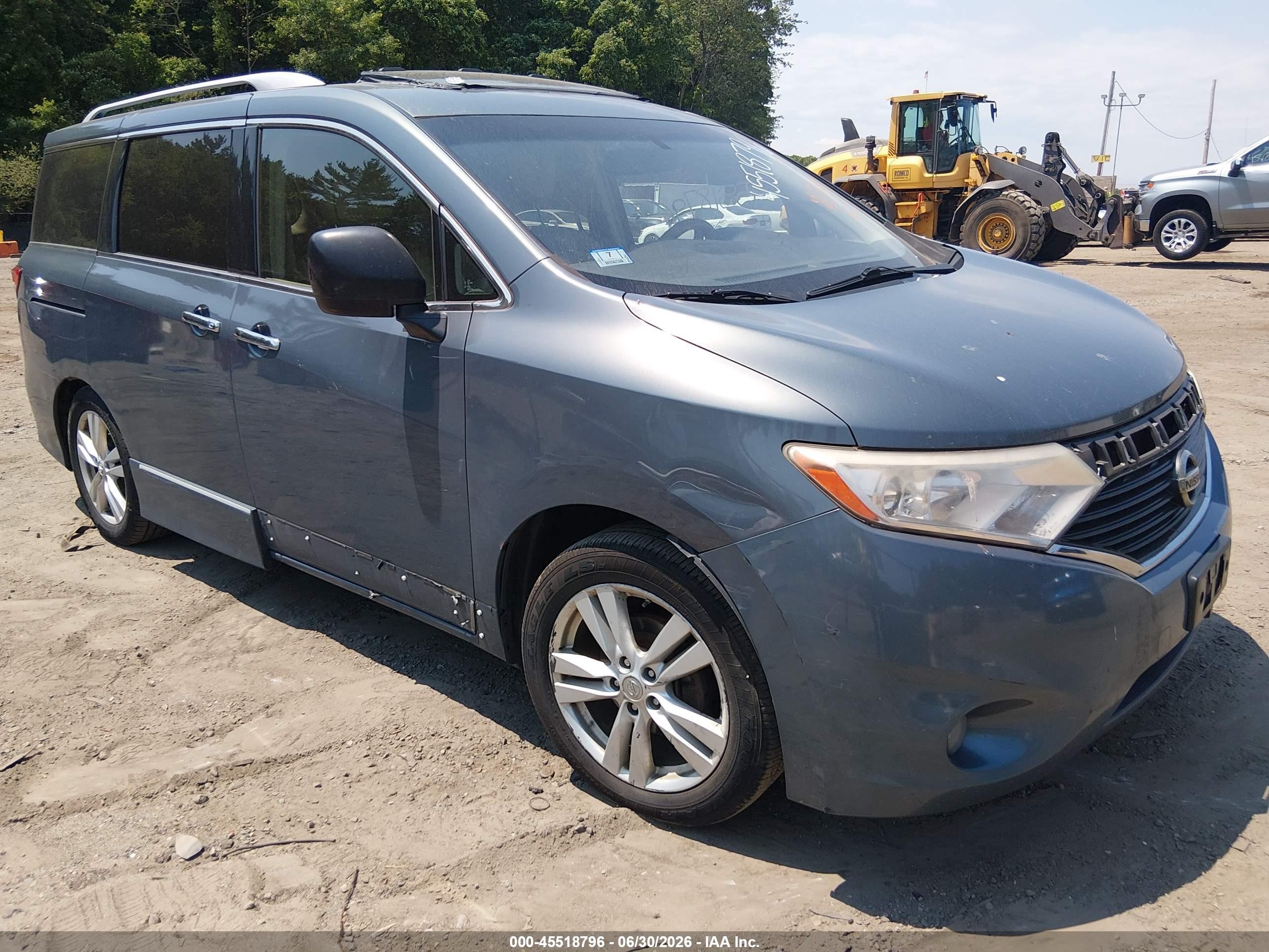2011 Nissan Quest Sl Blue vin: JN8AE2KP6B9010935