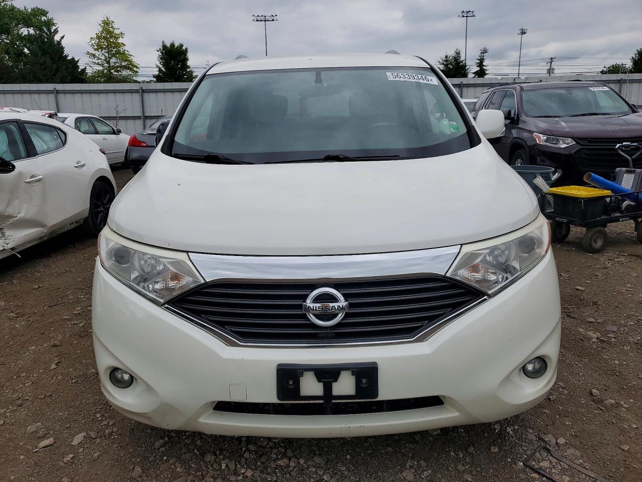 2012 Nissan Quest 3.5 S White vin: JN8AE2KP6C9031740