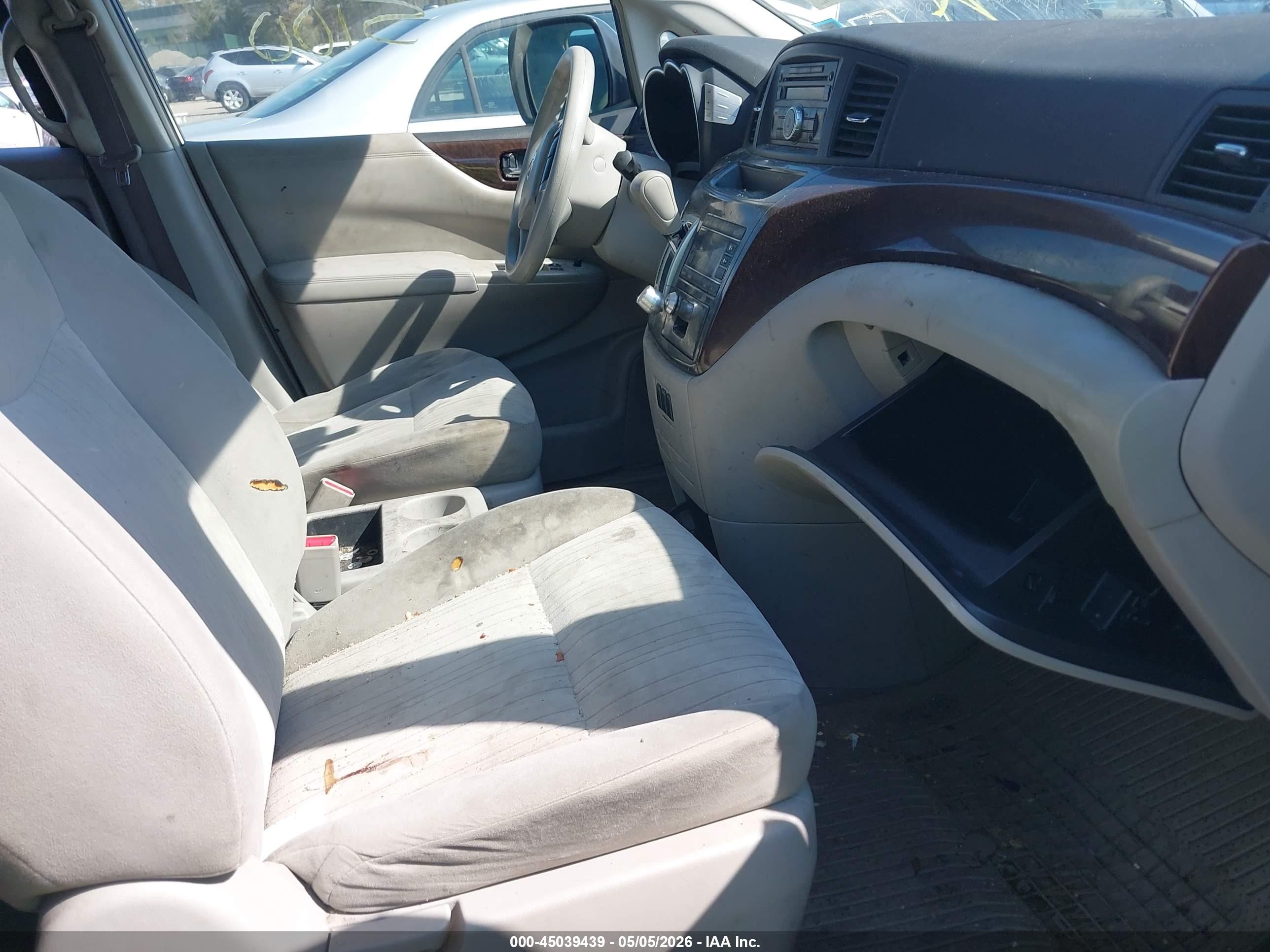 2012 Nissan Quest S White vin: JN8AE2KP6C9032774