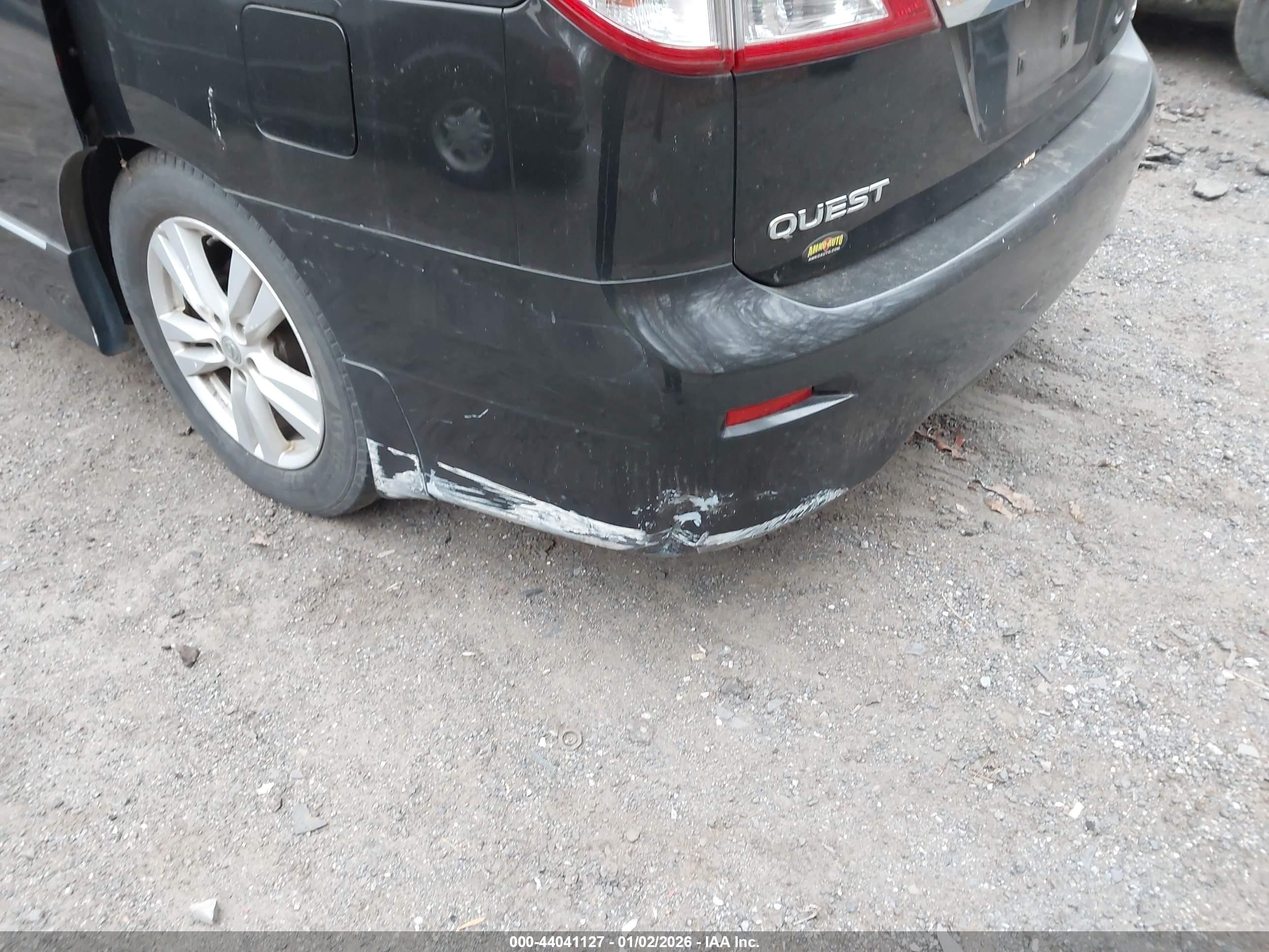 2012 Nissan Quest Sl Черный vin: JN8AE2KP6C9034511