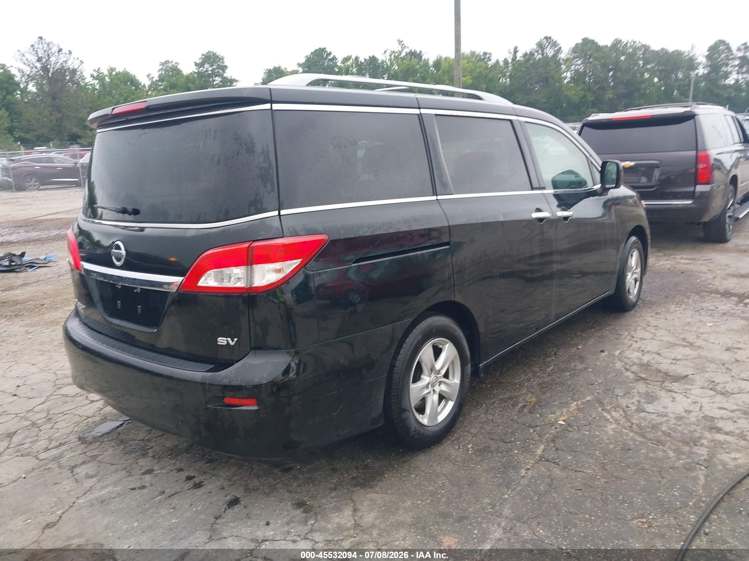 2012 Nissan Quest Sv Black vin: JN8AE2KP6C9039093