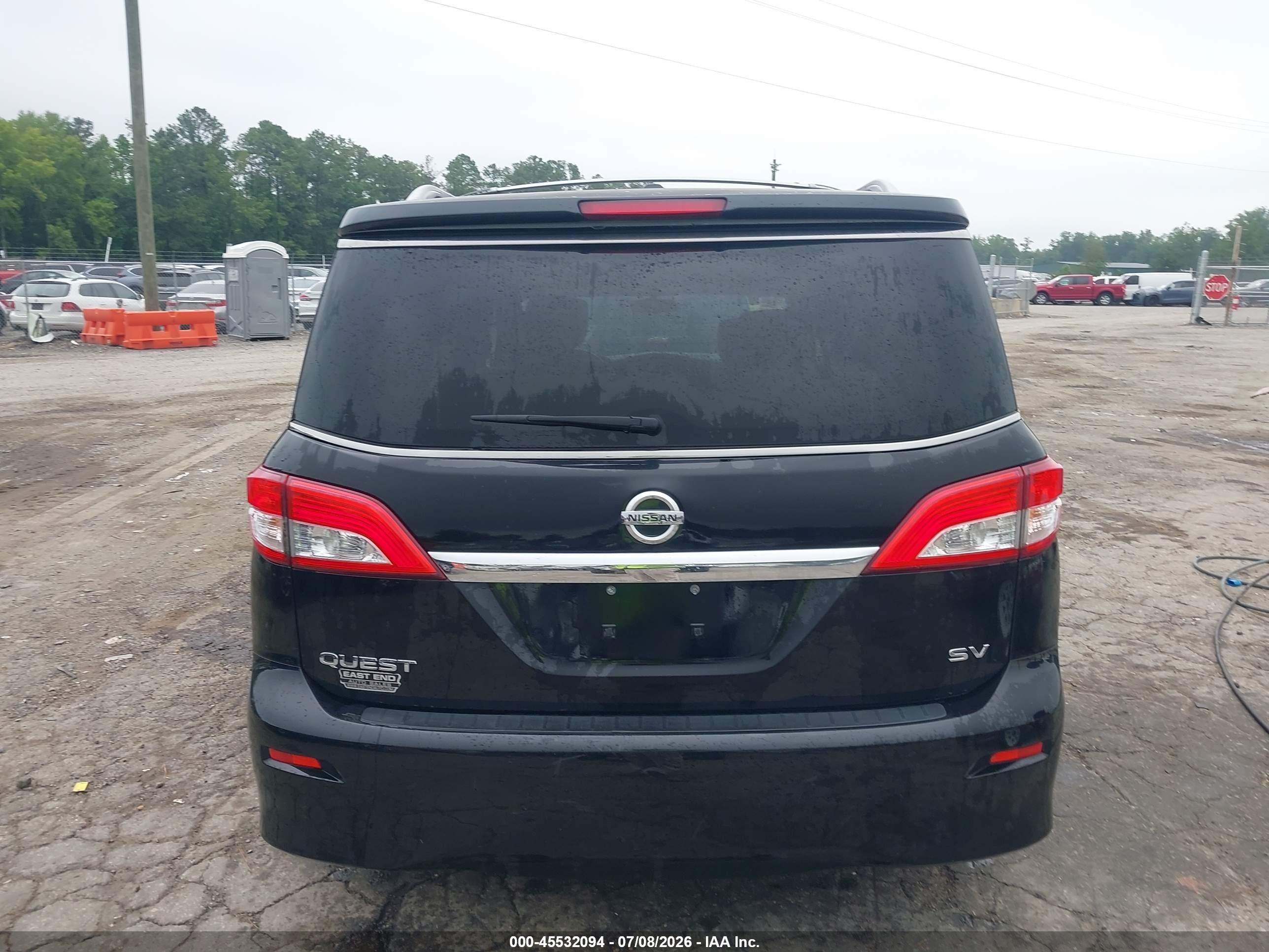 2012 Nissan Quest Sv Black vin: JN8AE2KP6C9039093