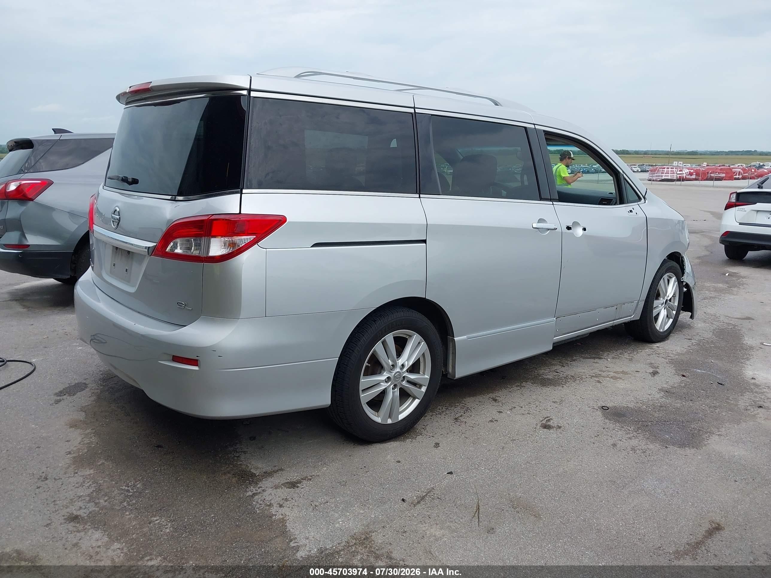 2012 Nissan Quest Sl Silver vin: JN8AE2KP6C9043855